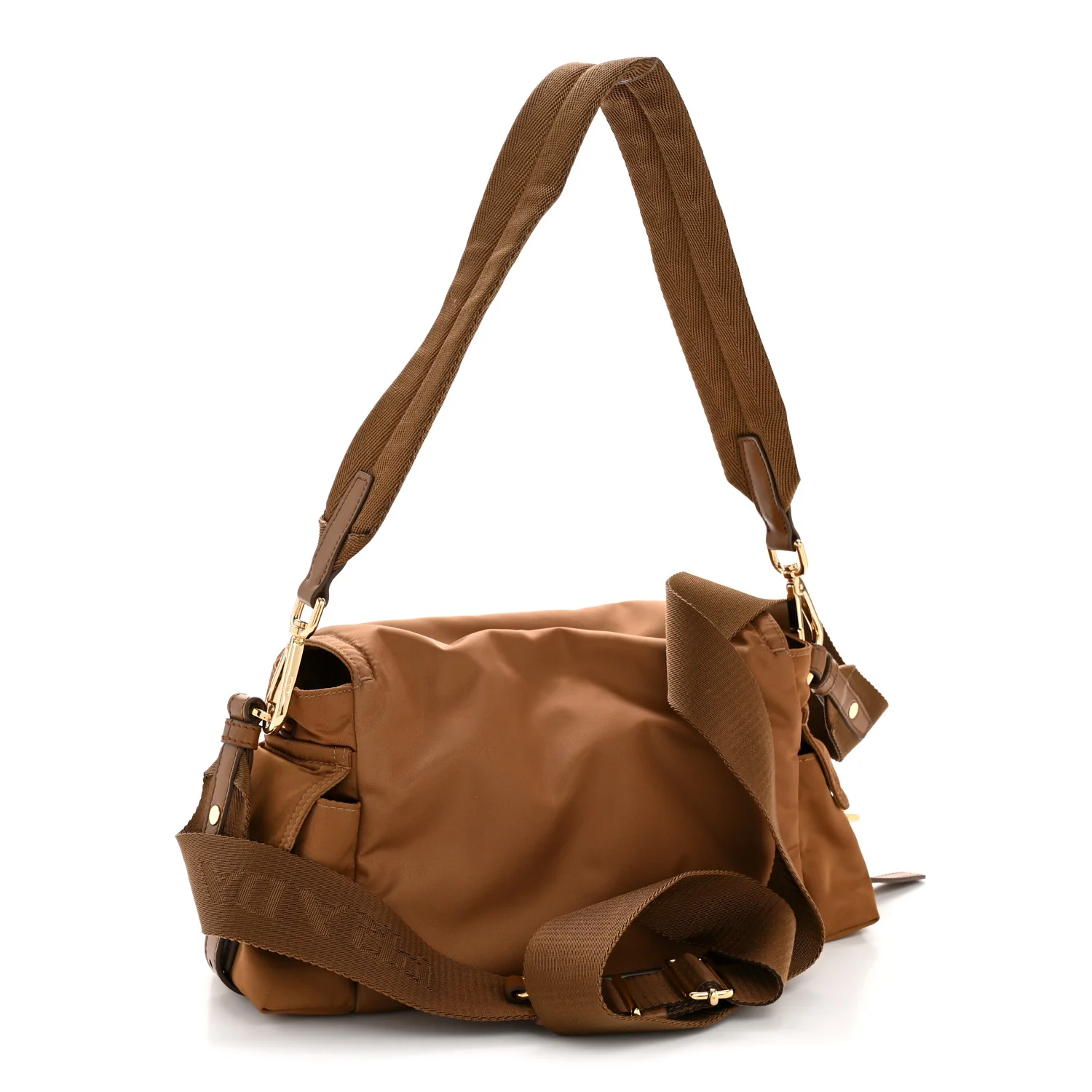 Re-Nylon Medium Explore Shoulder Bag Camel - Image 3
