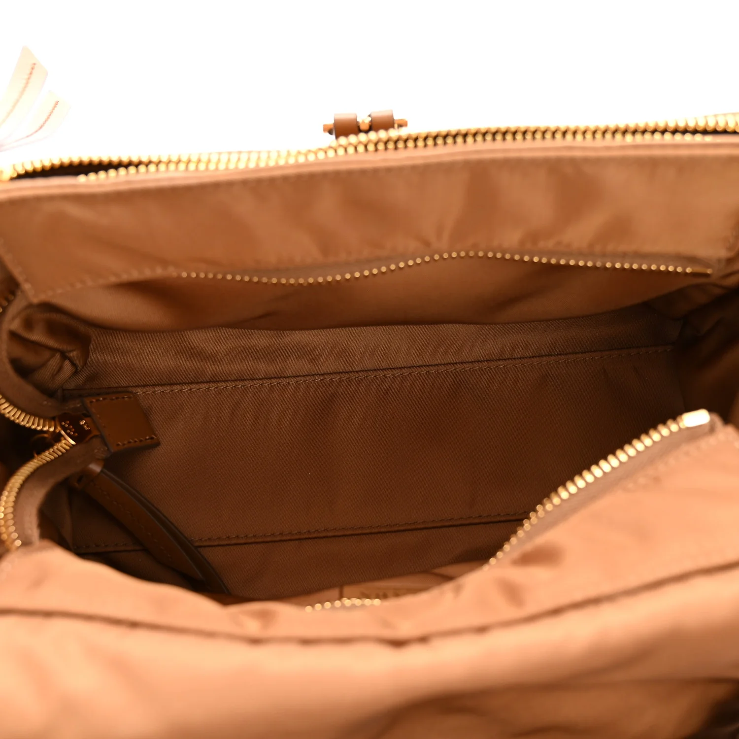 Re-Nylon Medium Explore Shoulder Bag Camel - Image 5