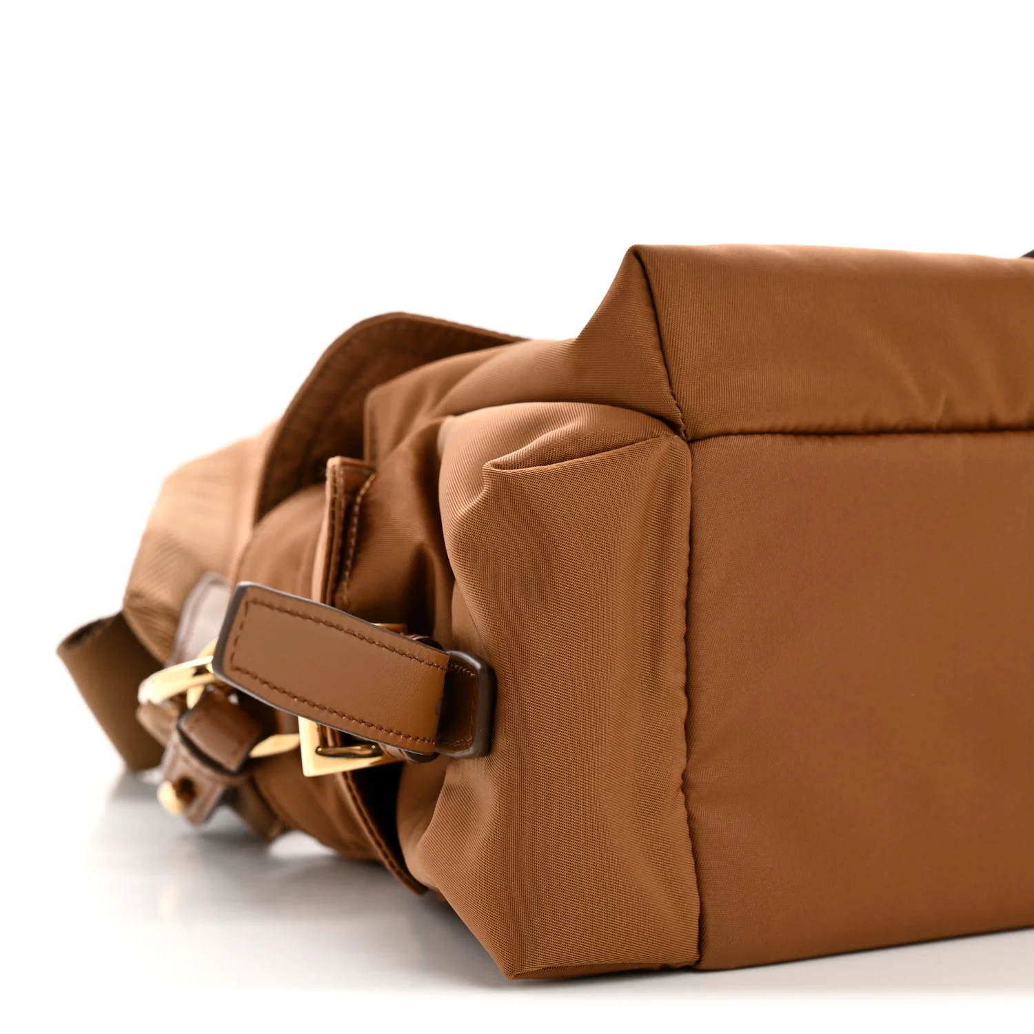 Re-Nylon Medium Explore Shoulder Bag Camel - Image 9