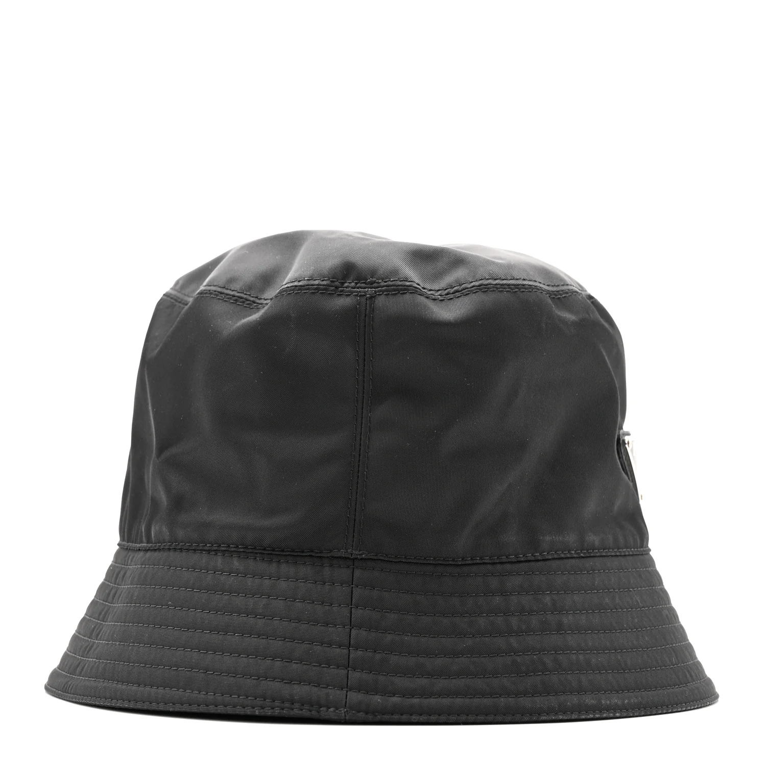 Re-Nylon Metal Triangle Logo Mens Bucket Hat L Black - Image 5