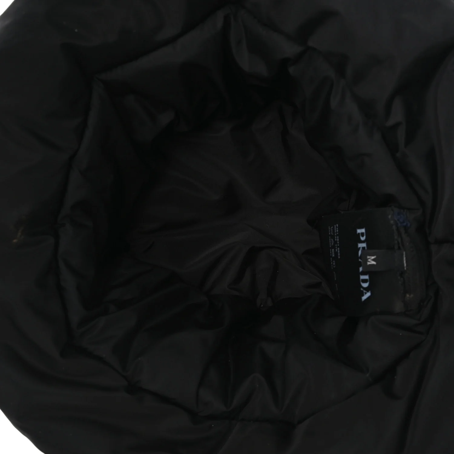 Re-Nylon Metal Triangle Logo Padded Bucket Hat M Black - Image 8