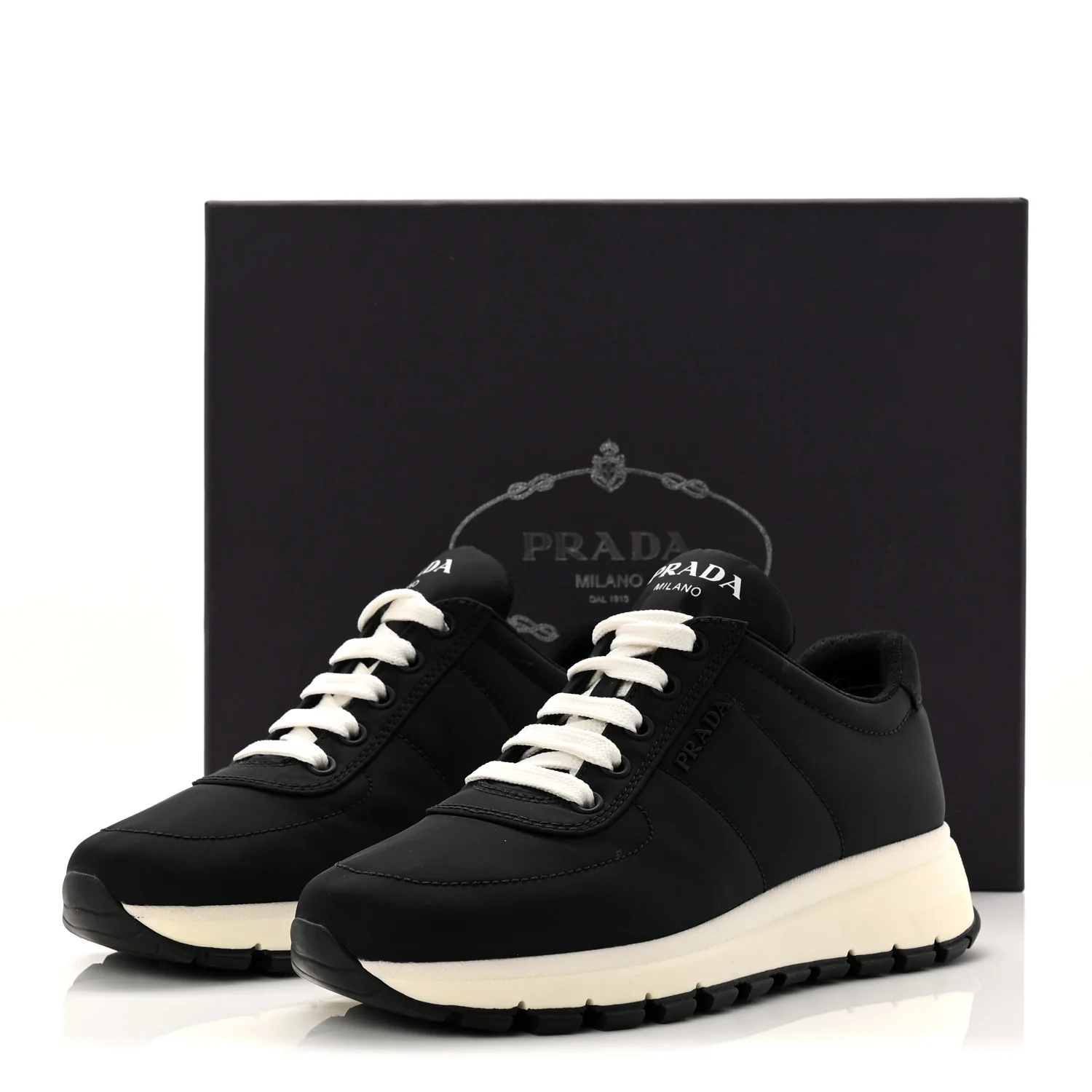 Re-Nylon Piuma Logo Quilted 45mm Sneakers 36.5 Black - Image 10