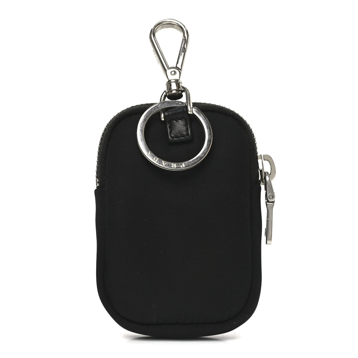 Re-Nylon Pocket Triangle Padded Mini Key Chain Pouch Black - Image 3