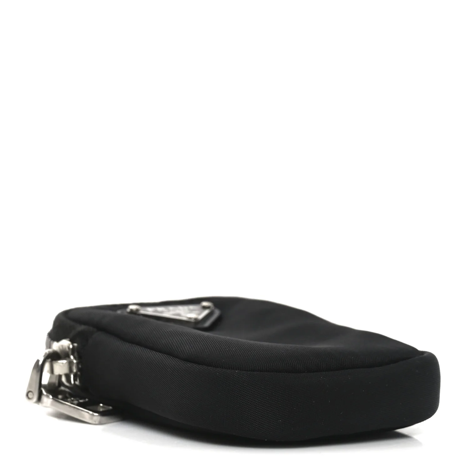 Re-Nylon Pocket Triangle Padded Mini Key Chain Pouch Black - Image 4