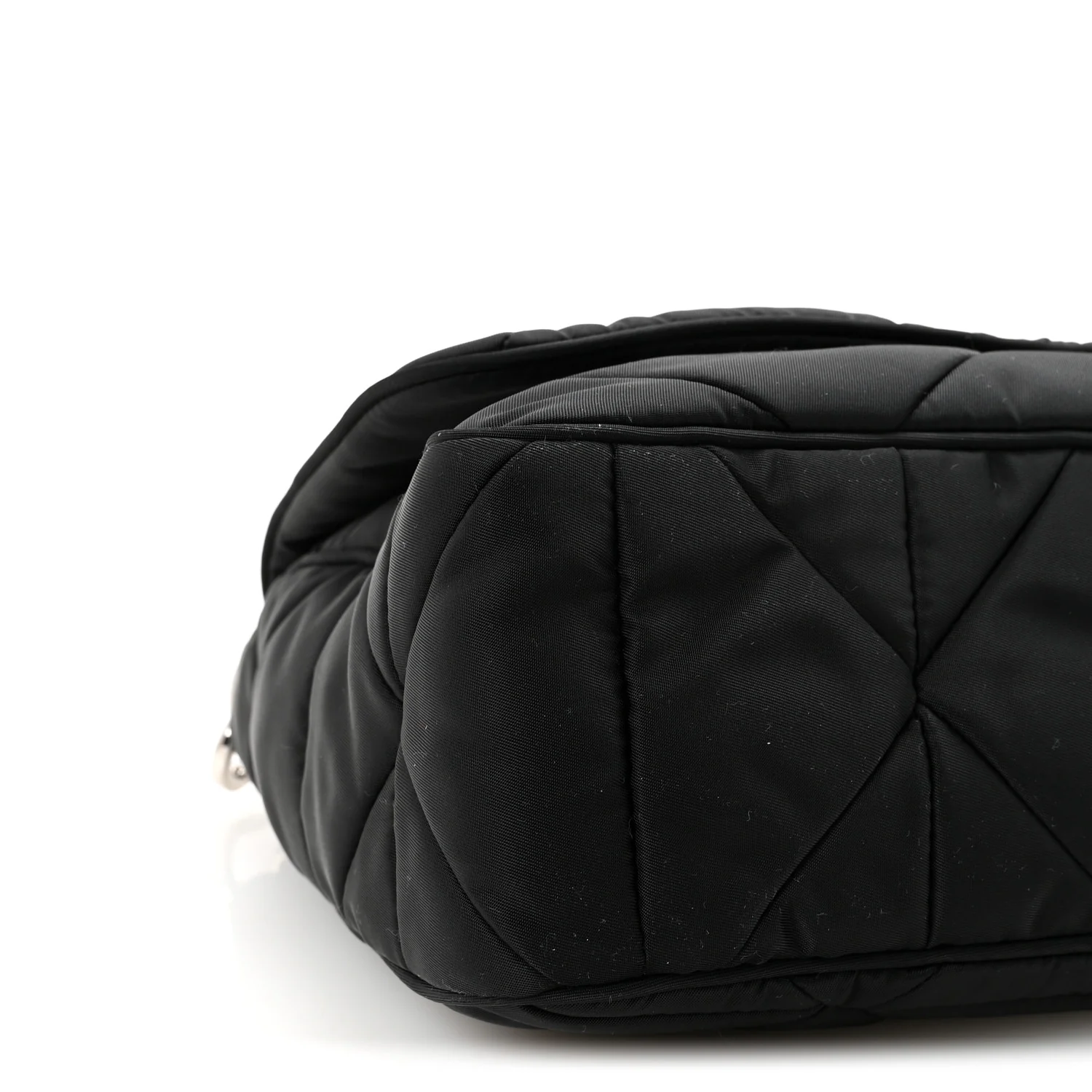 Re-Nylon Quilted Padded Flap Shoulder Bag Black - Image 10