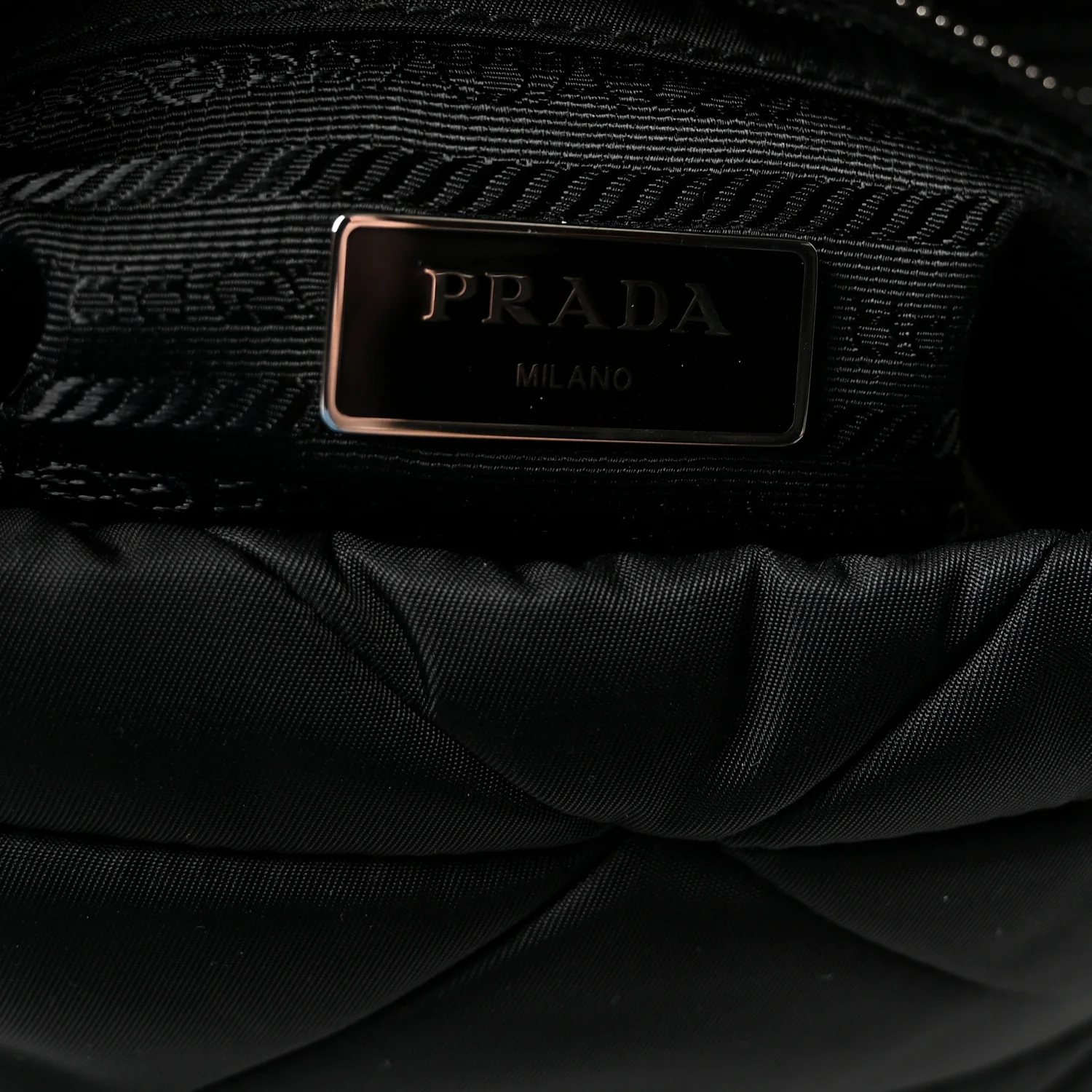 Re-Nylon Quilted Padded Flap Shoulder Bag Black - Image 8