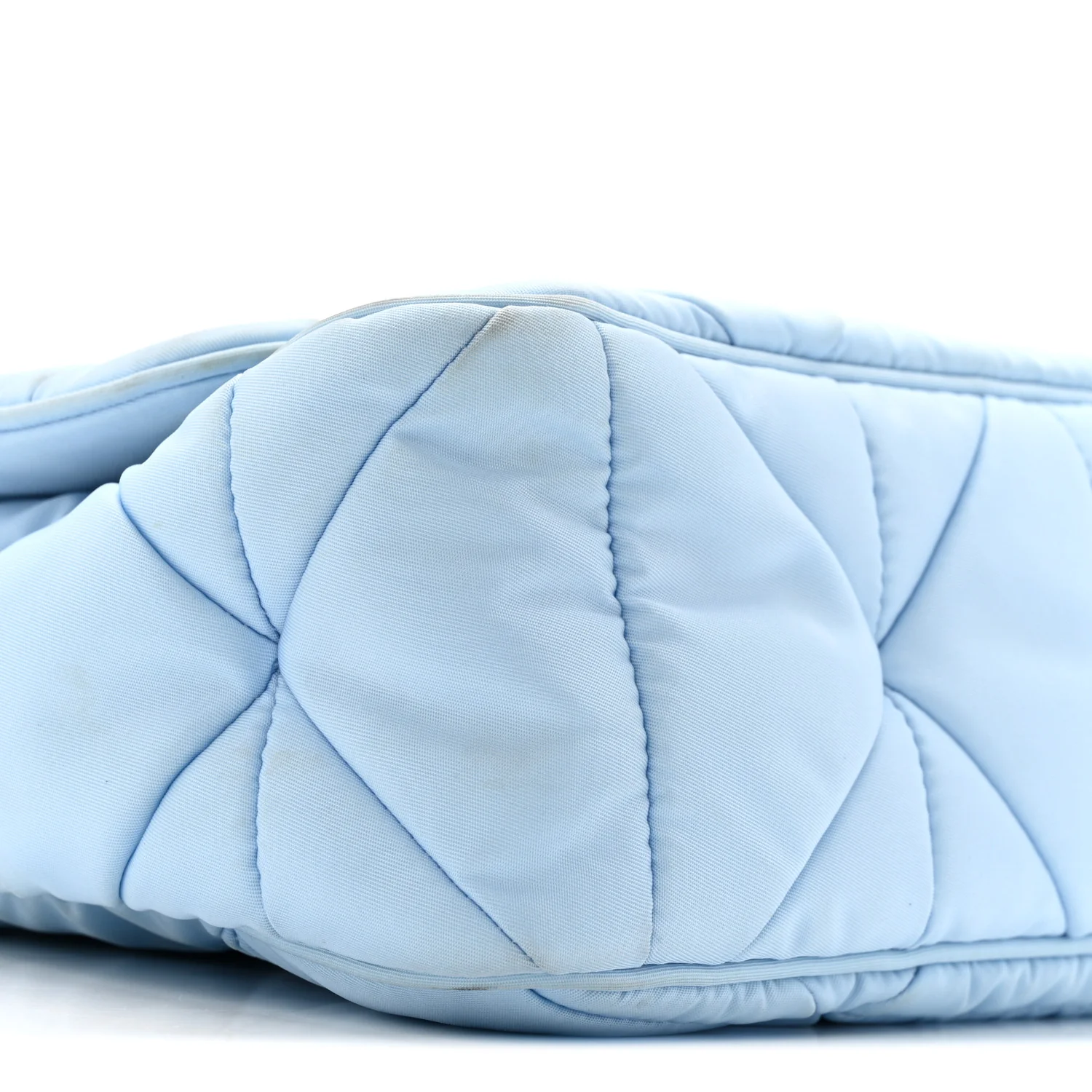 Re-Nylon Quilted Padded Flap Shoulder Bag Celeste - Image 10