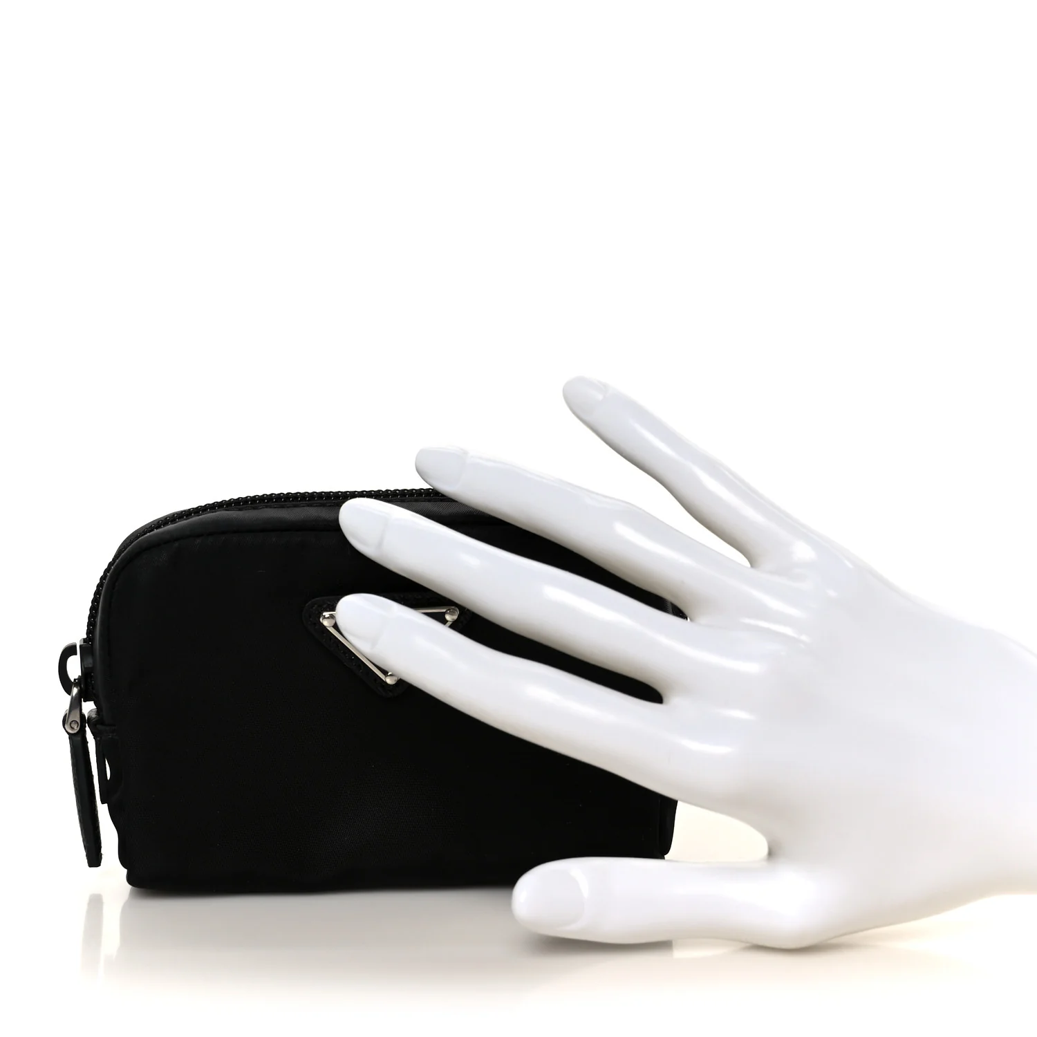 Re-Nylon Saffiano Cosmetic Pouch Black - Image 2