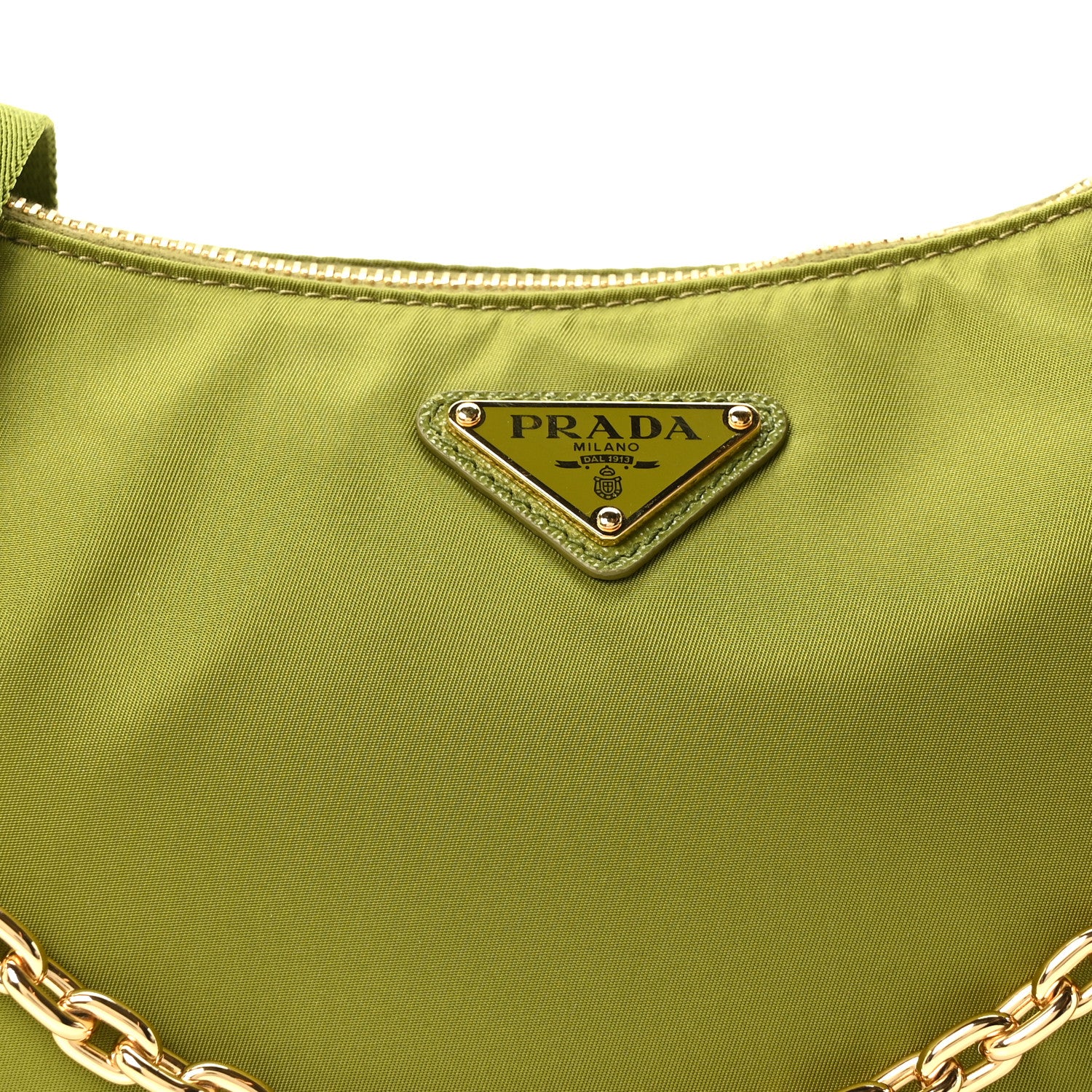 Re-Nylon Saffiano Demi-lune Shoulder Bag Edera - Image 14