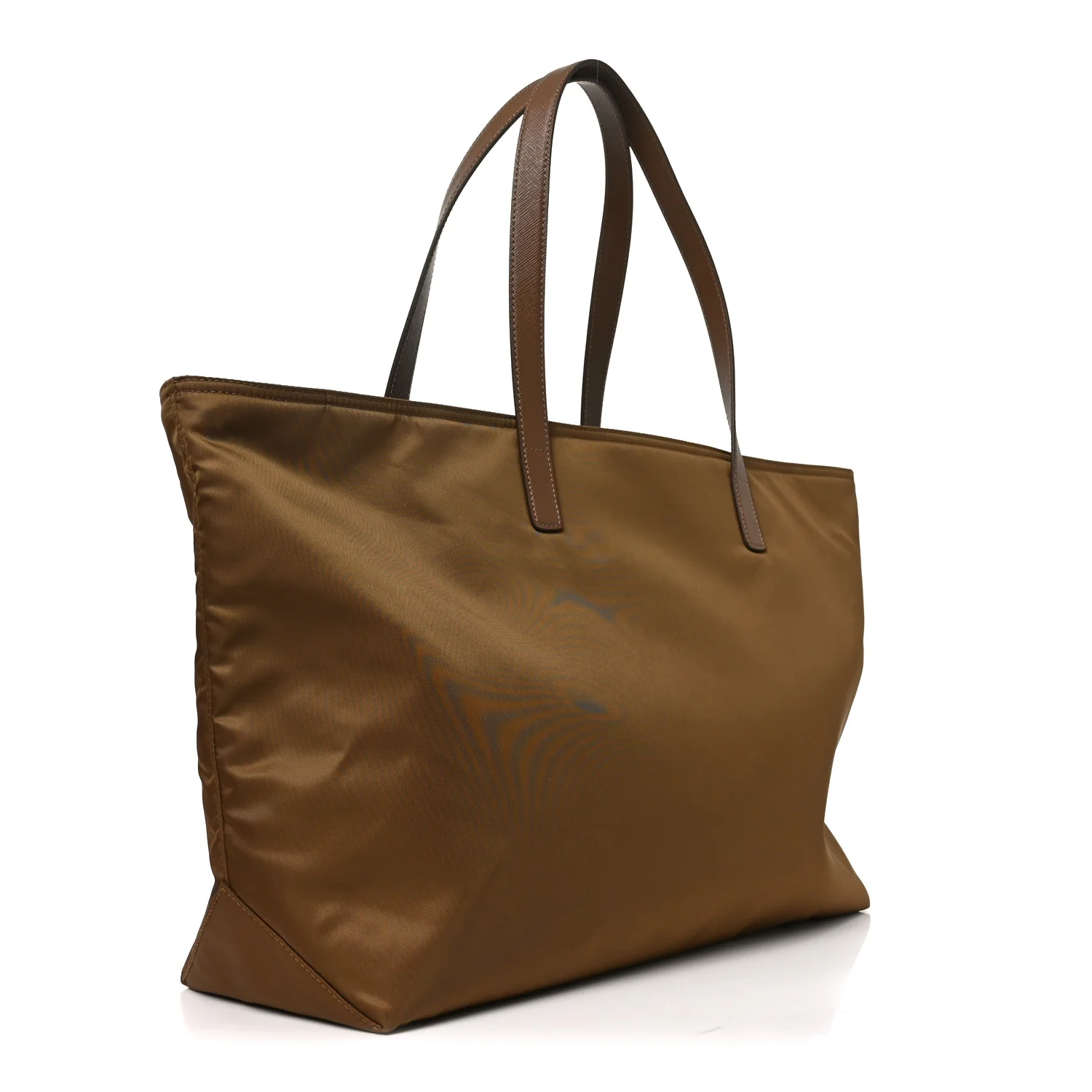 Re-Nylon Saffiano Large Tote Cork Beige - Image 3