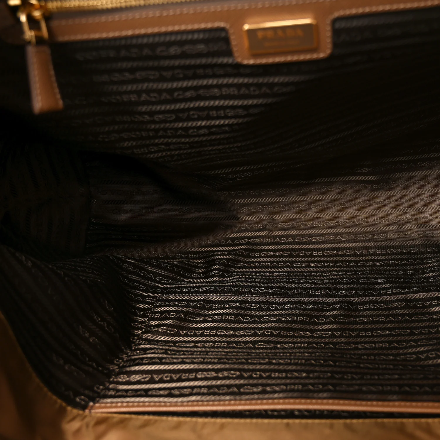Re-Nylon Saffiano Large Tote Cork Beige - Image 5
