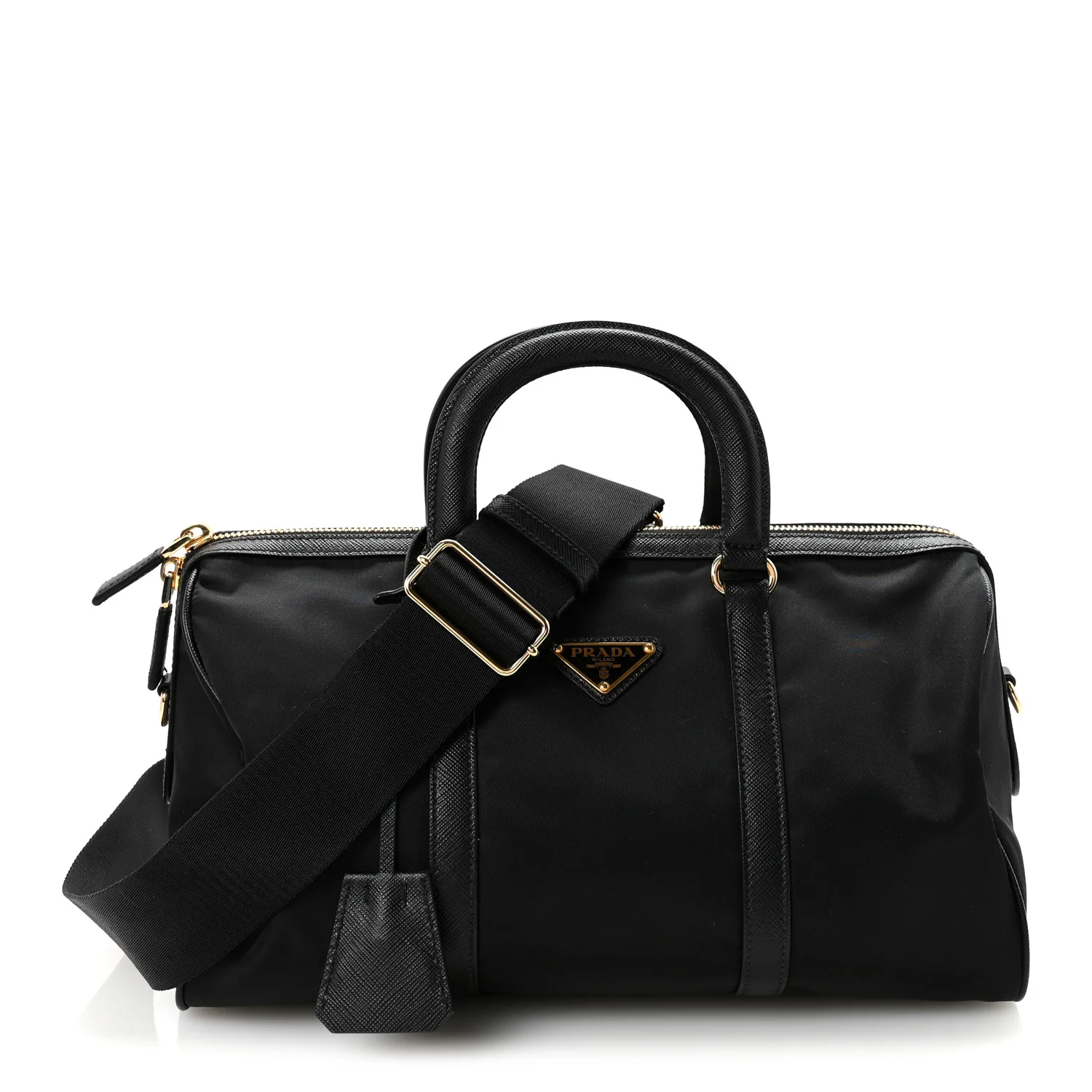 Re-Nylon Saffiano Medium Re-Edition 1978 Top Handle Bag Black