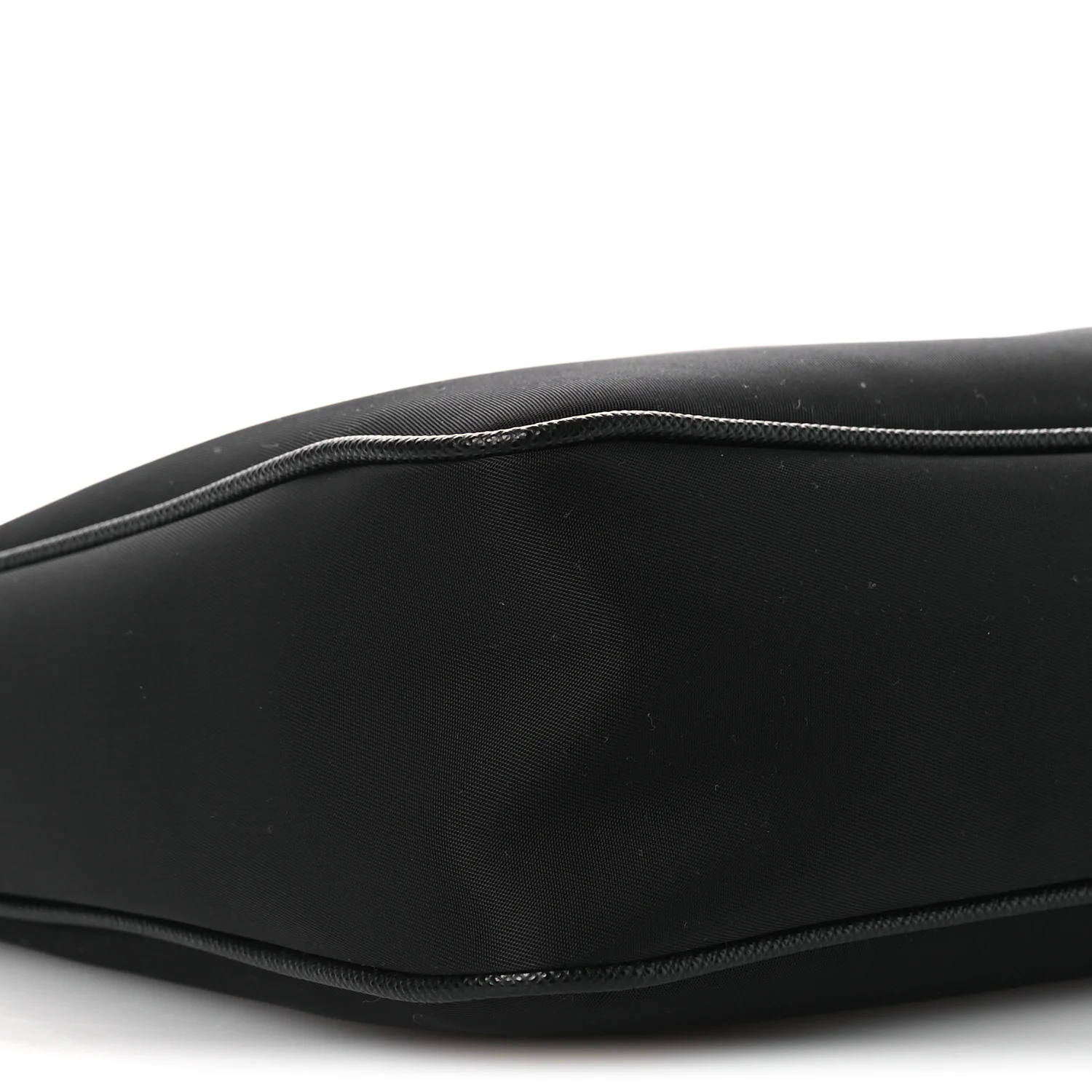 Re-Nylon Saffiano Pocket Zippered Shoulder Bag Black - Image 10