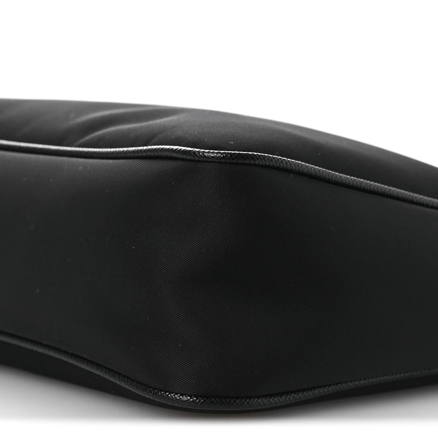 Re-Nylon Saffiano Pocket Zippered Shoulder Bag Black - Image 11