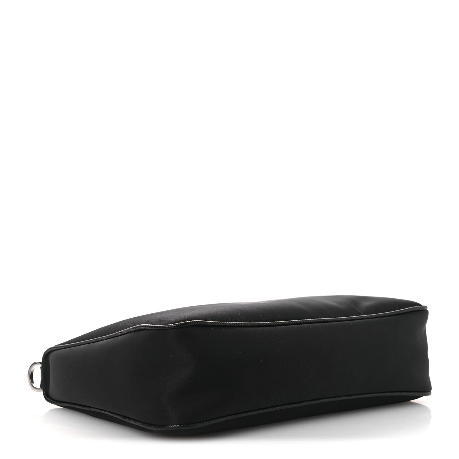 Re-Nylon Saffiano Pocket Zippered Shoulder Bag Black - Image 4