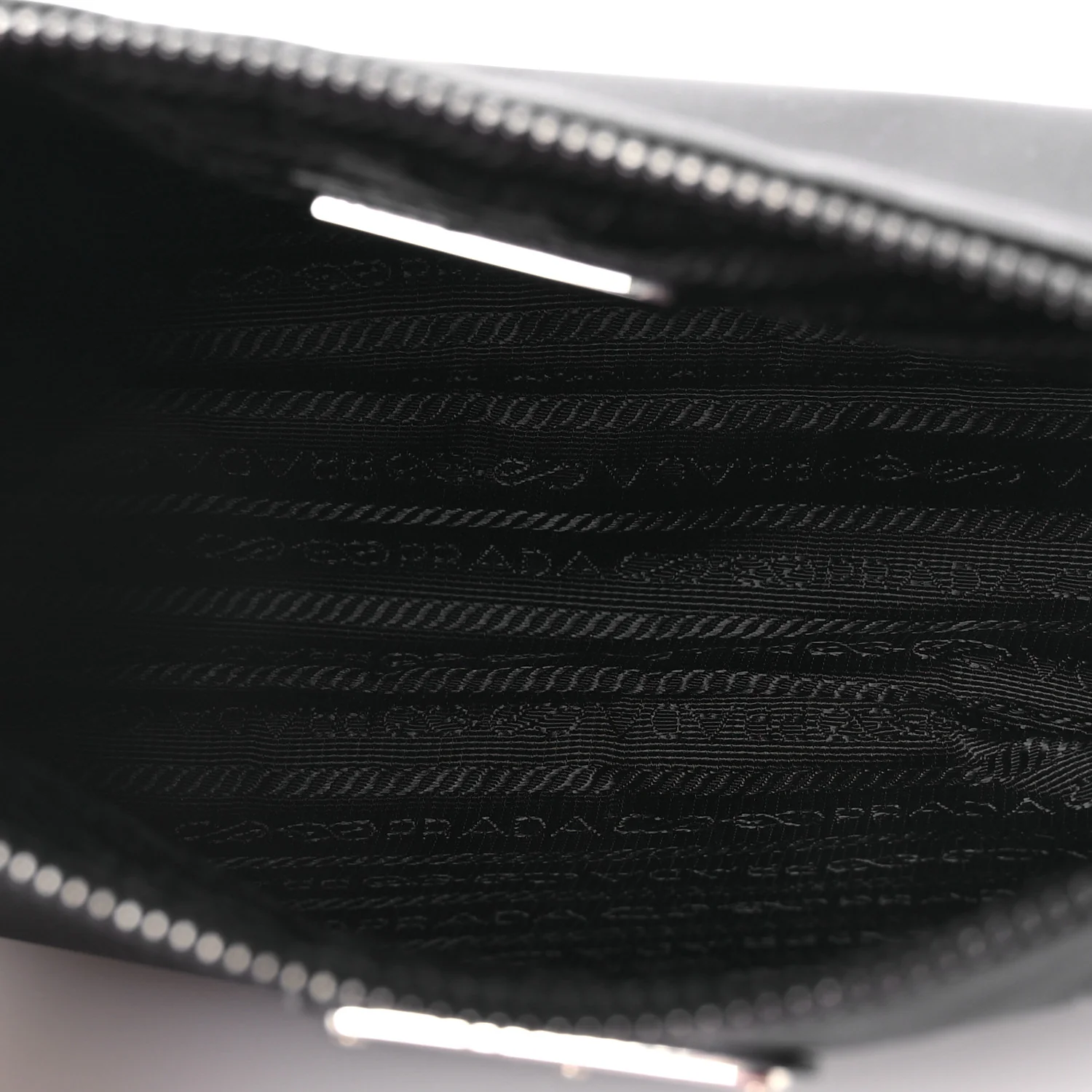 Re-Nylon Saffiano Pocket Zippered Shoulder Bag Black - Image 5