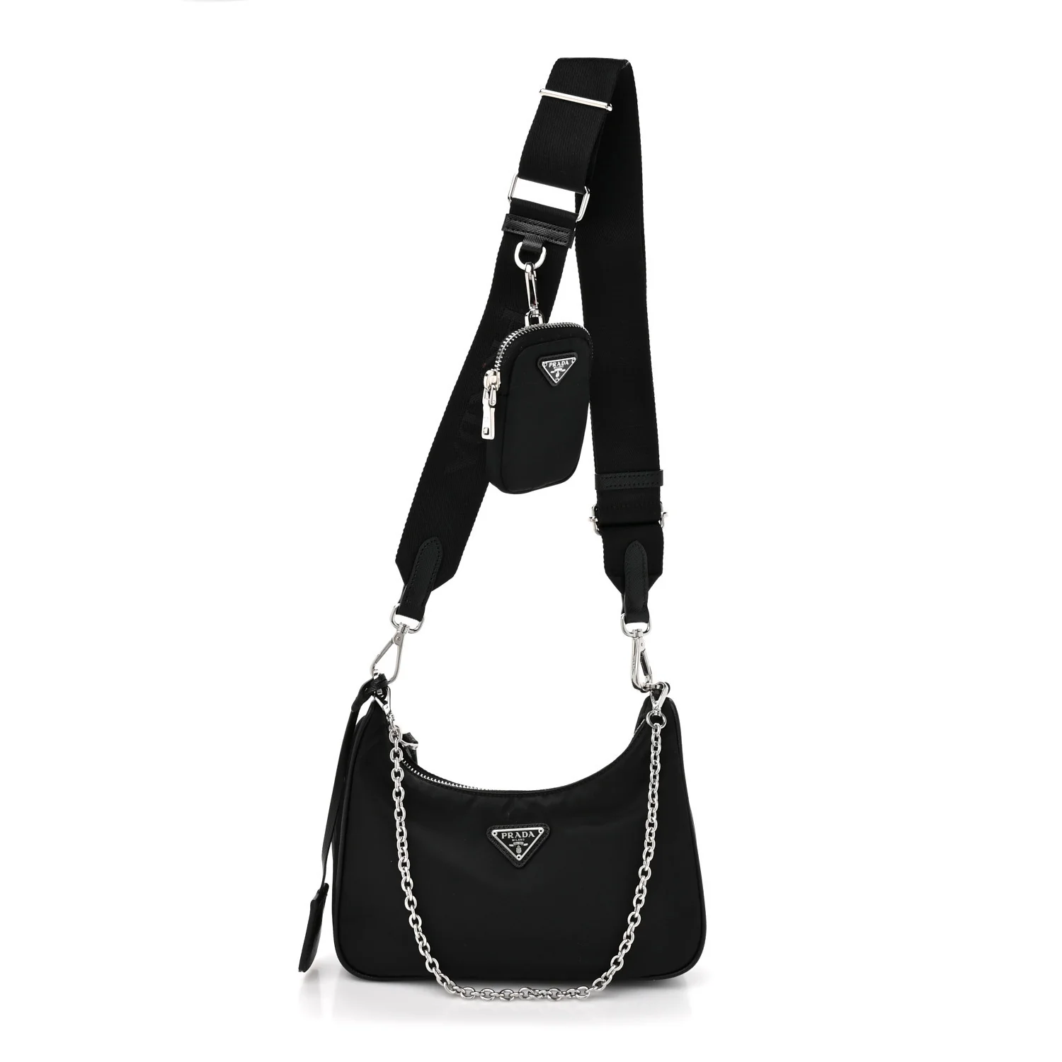 Re-Nylon Saffiano Re-Edition 2005 Shoulder Bag Black
