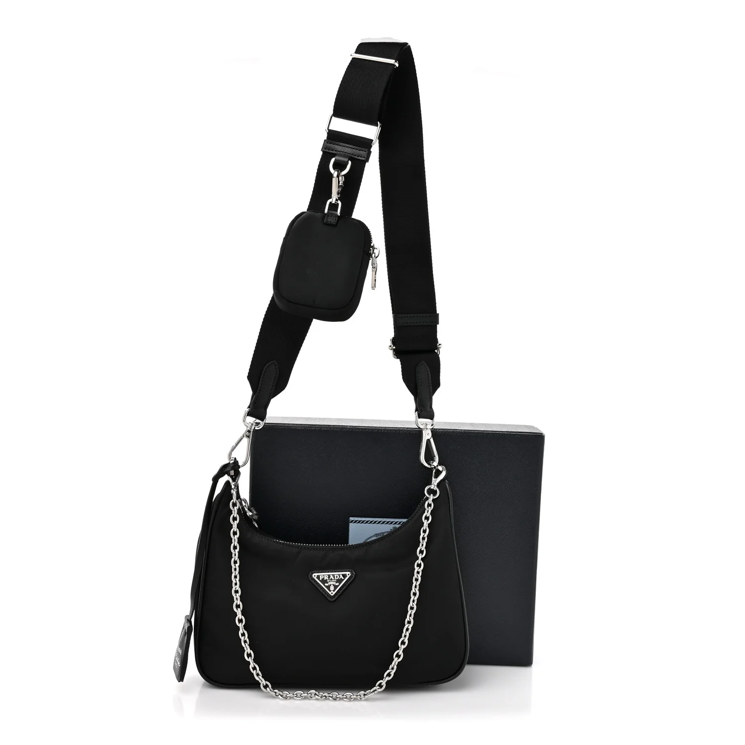 Re-Nylon Saffiano Re-Edition 2005 Shoulder Bag Black - Image 10