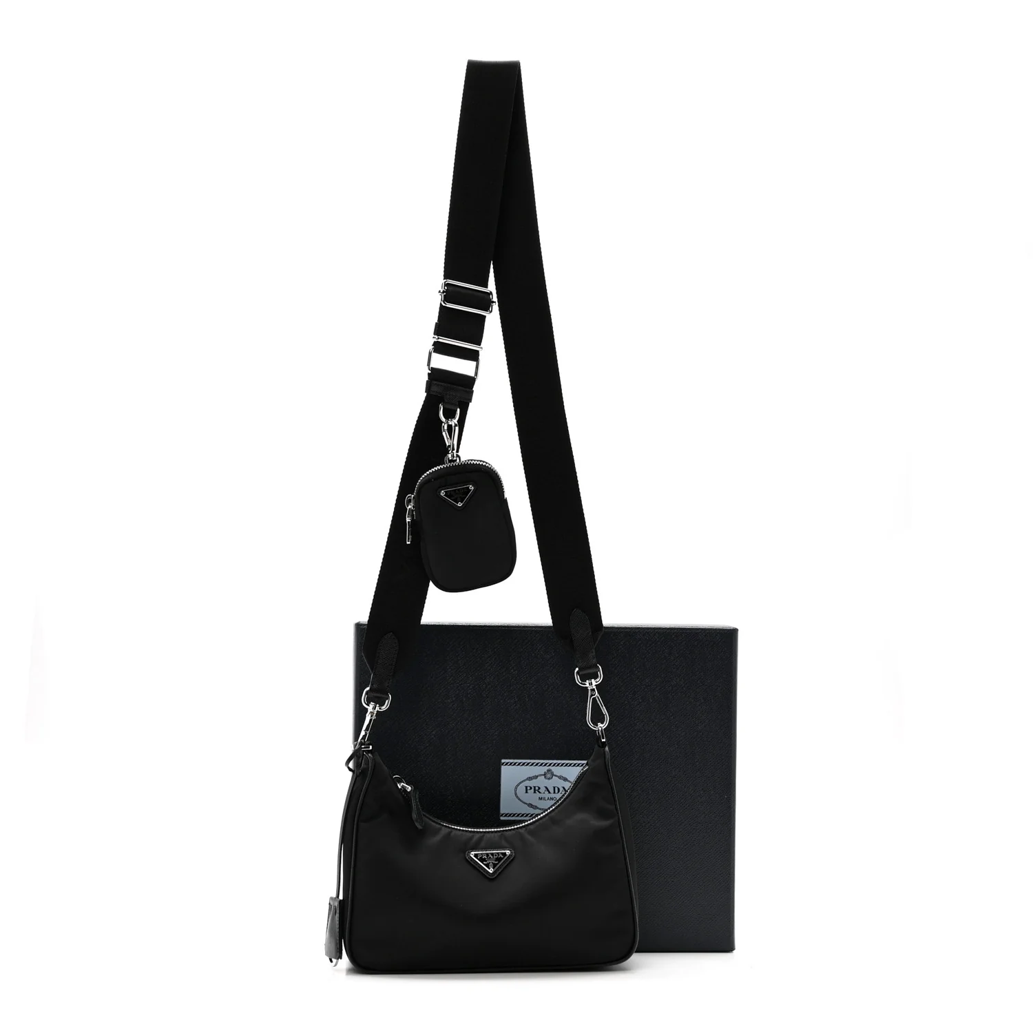 Re-Nylon Saffiano Re-Edition 2005 Shoulder Bag Black - Image 13