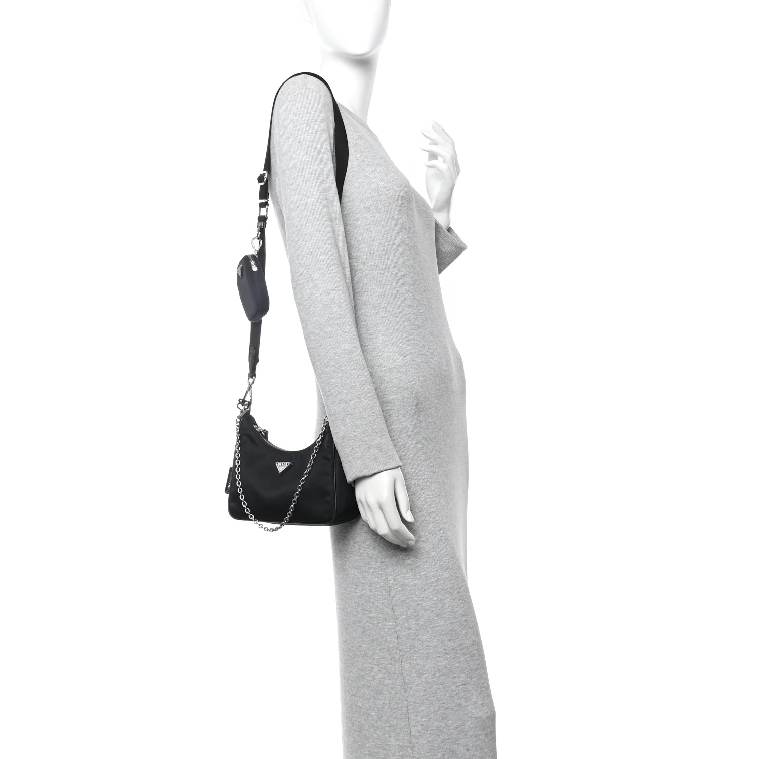 Re-Nylon Saffiano Re-Edition 2005 Shoulder Bag Black - Image 2