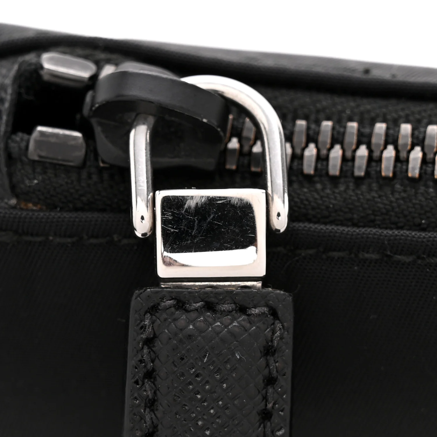 Re-Nylon Saffiano Travel Brique Crossbody Bag Black - Image 12