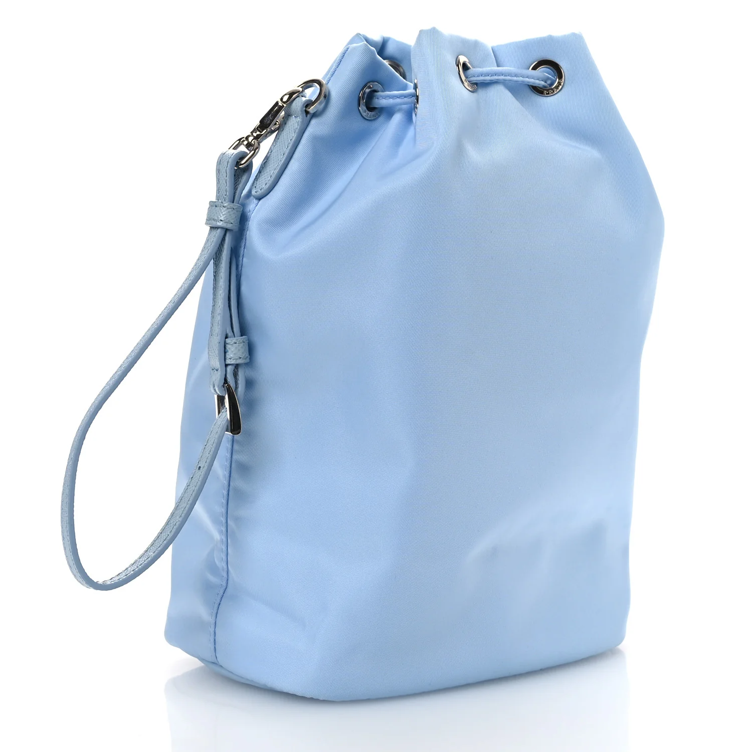 Re-Nylon Saffiano Vela Bucket Wristlet Celeste - Image 3