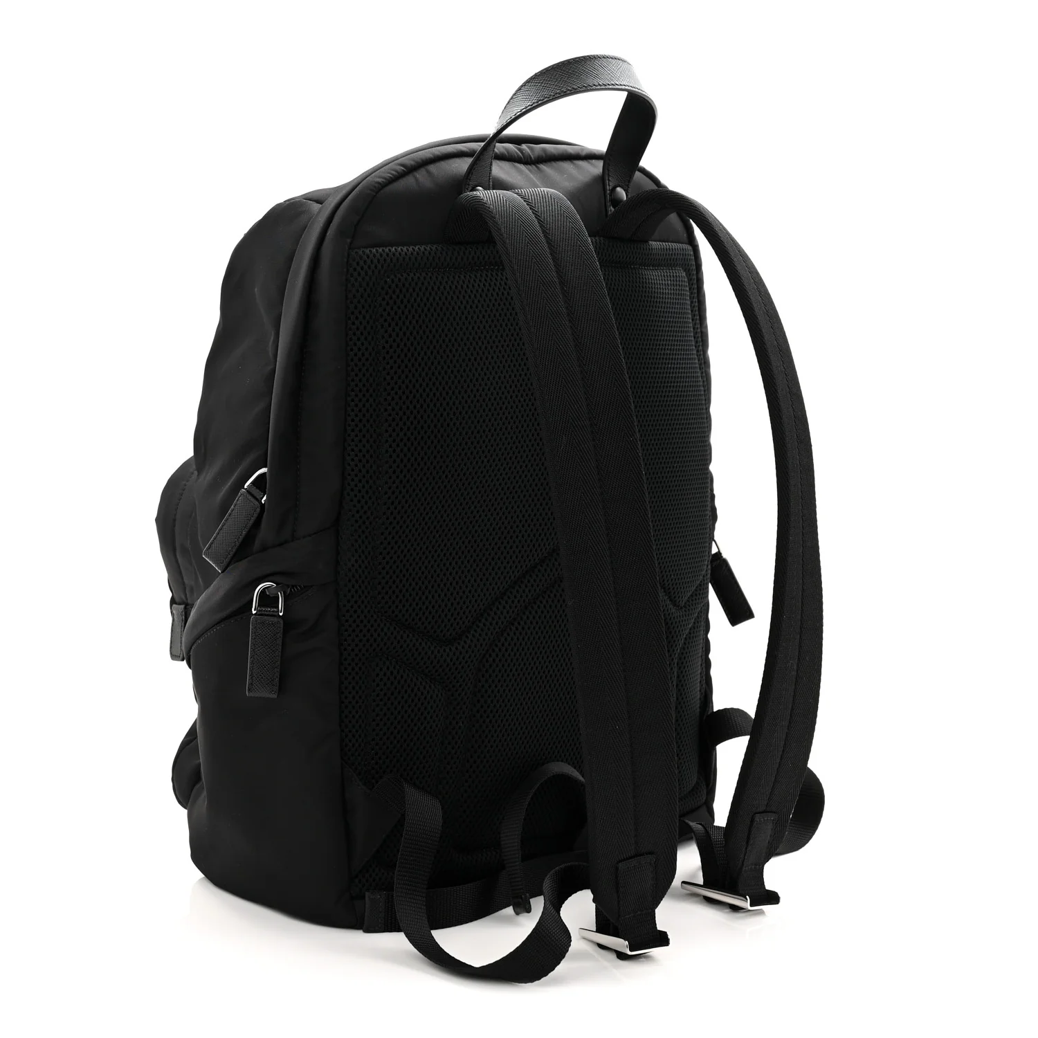 Re-Nylon Saffiano Zip Backpack Black - Image 2