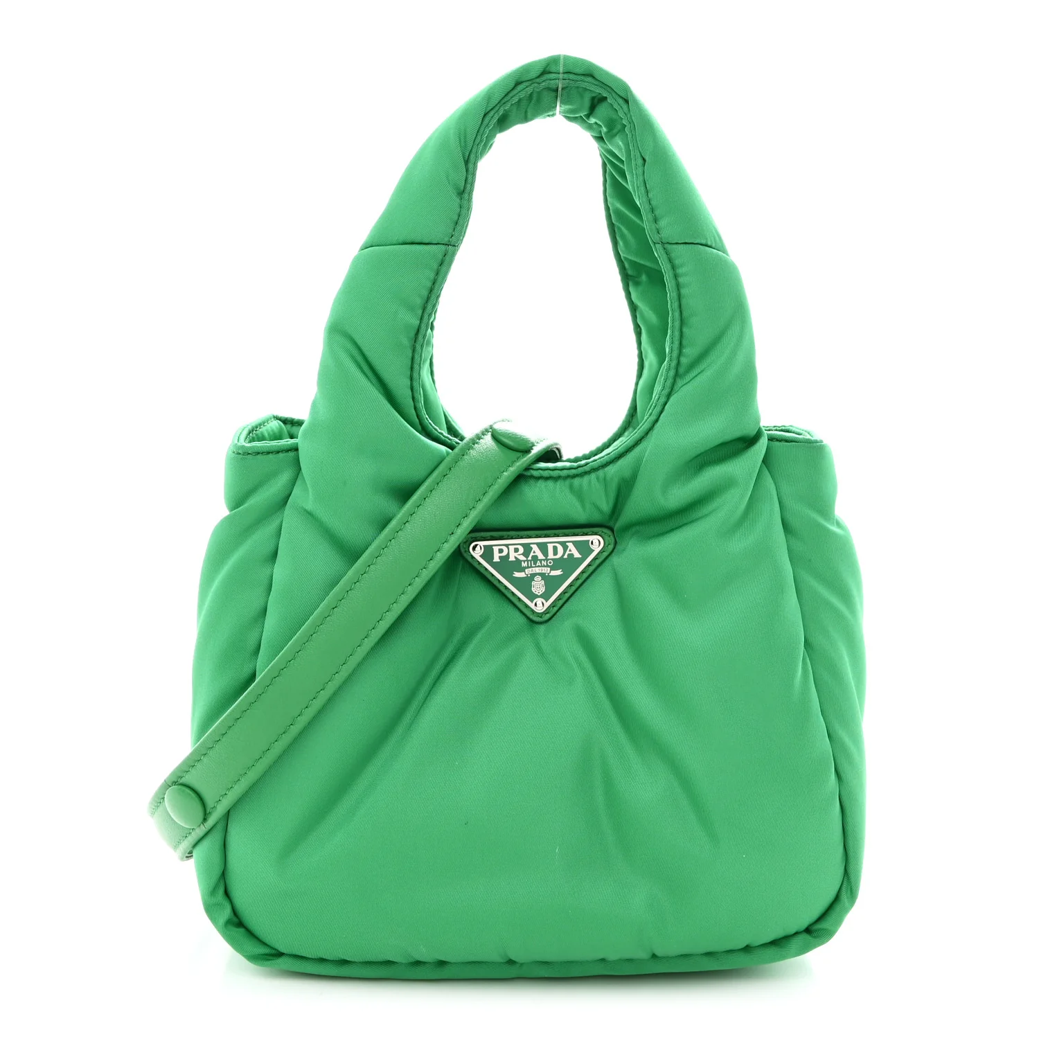 Re-Nylon Soft Padded Small Double Handled Shoulder Bag Mango