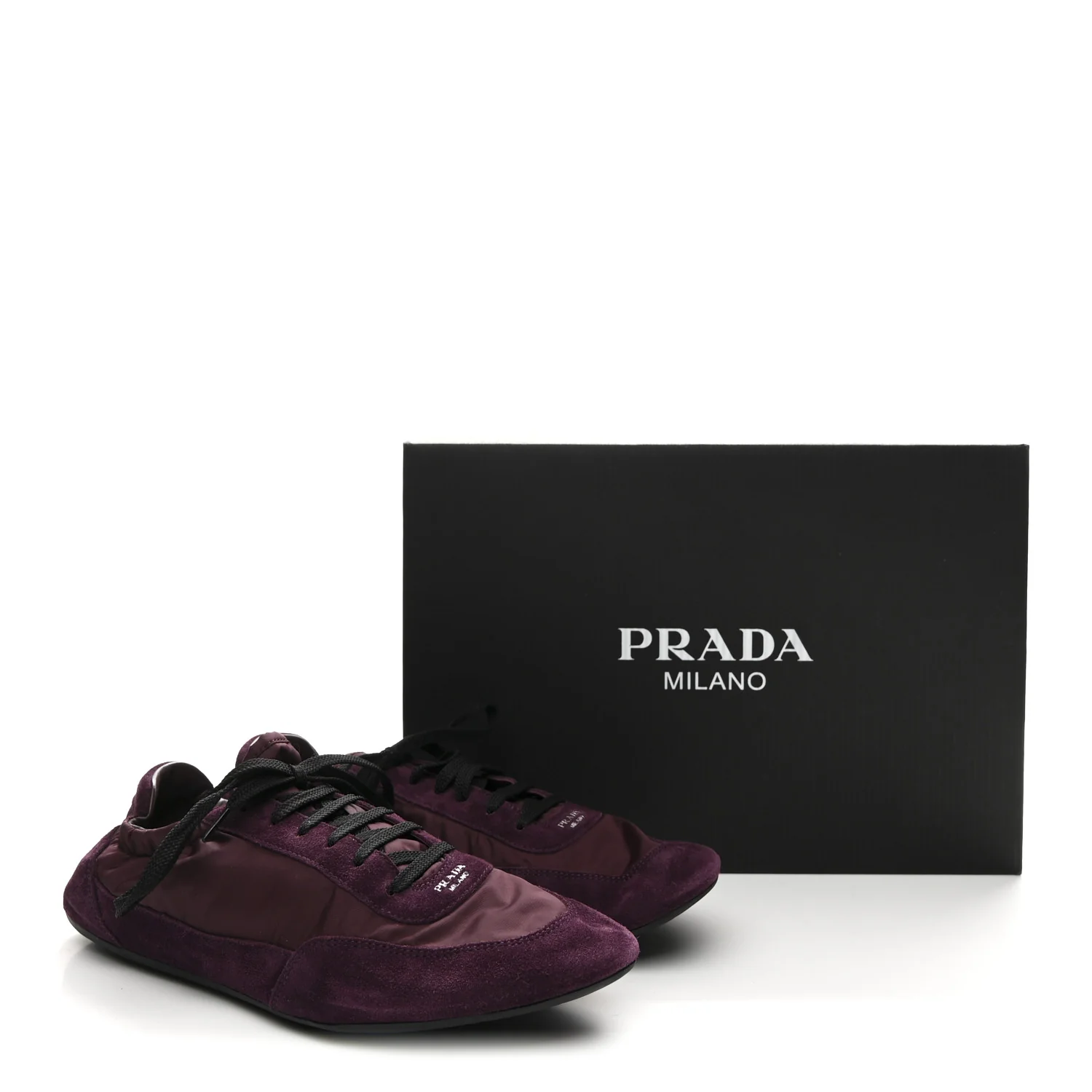 Re-Nylon Suede Collapse Sneakers 39.5 Bordeaux - Image 10