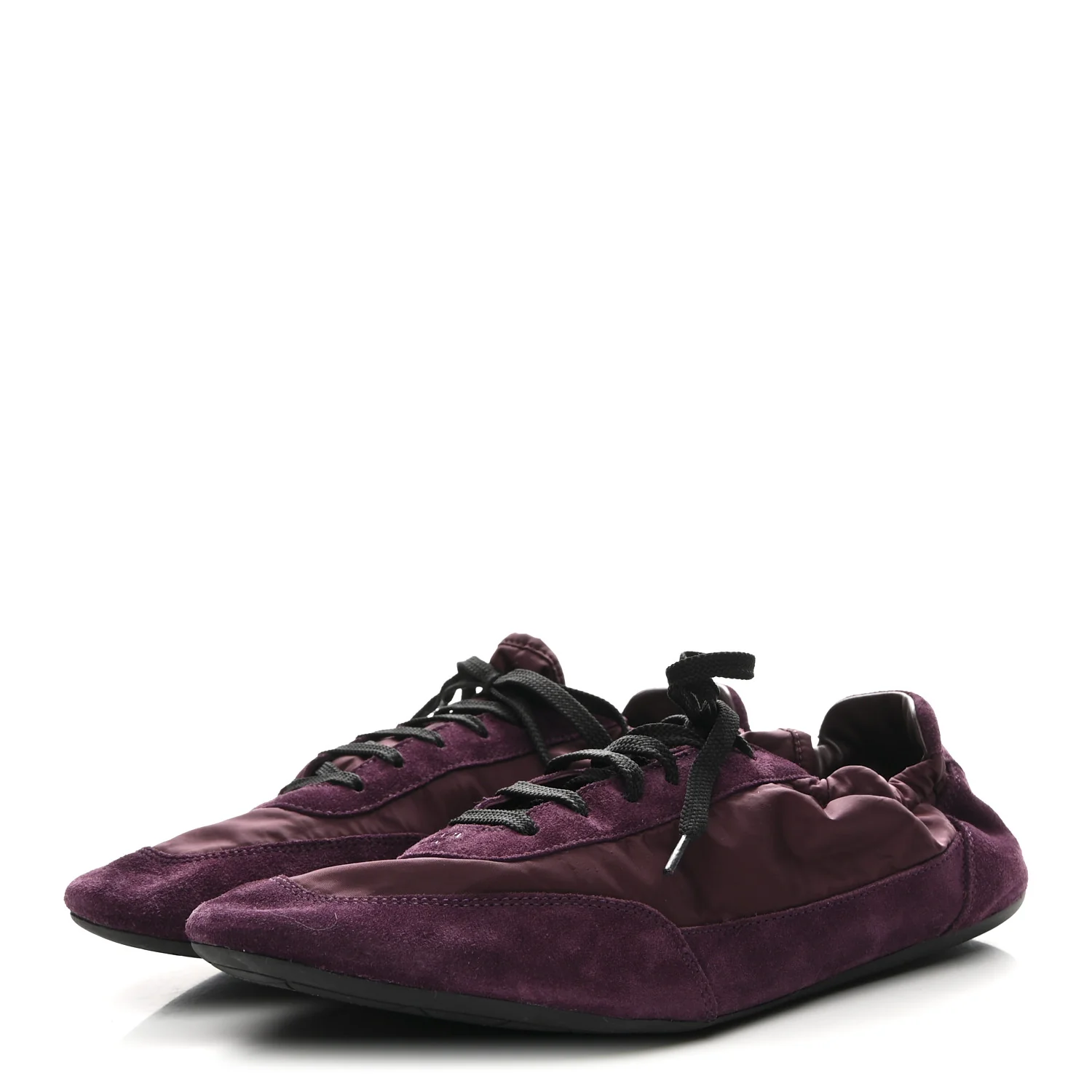 Re-Nylon Suede Collapse Sneakers 39.5 Bordeaux - Image 4