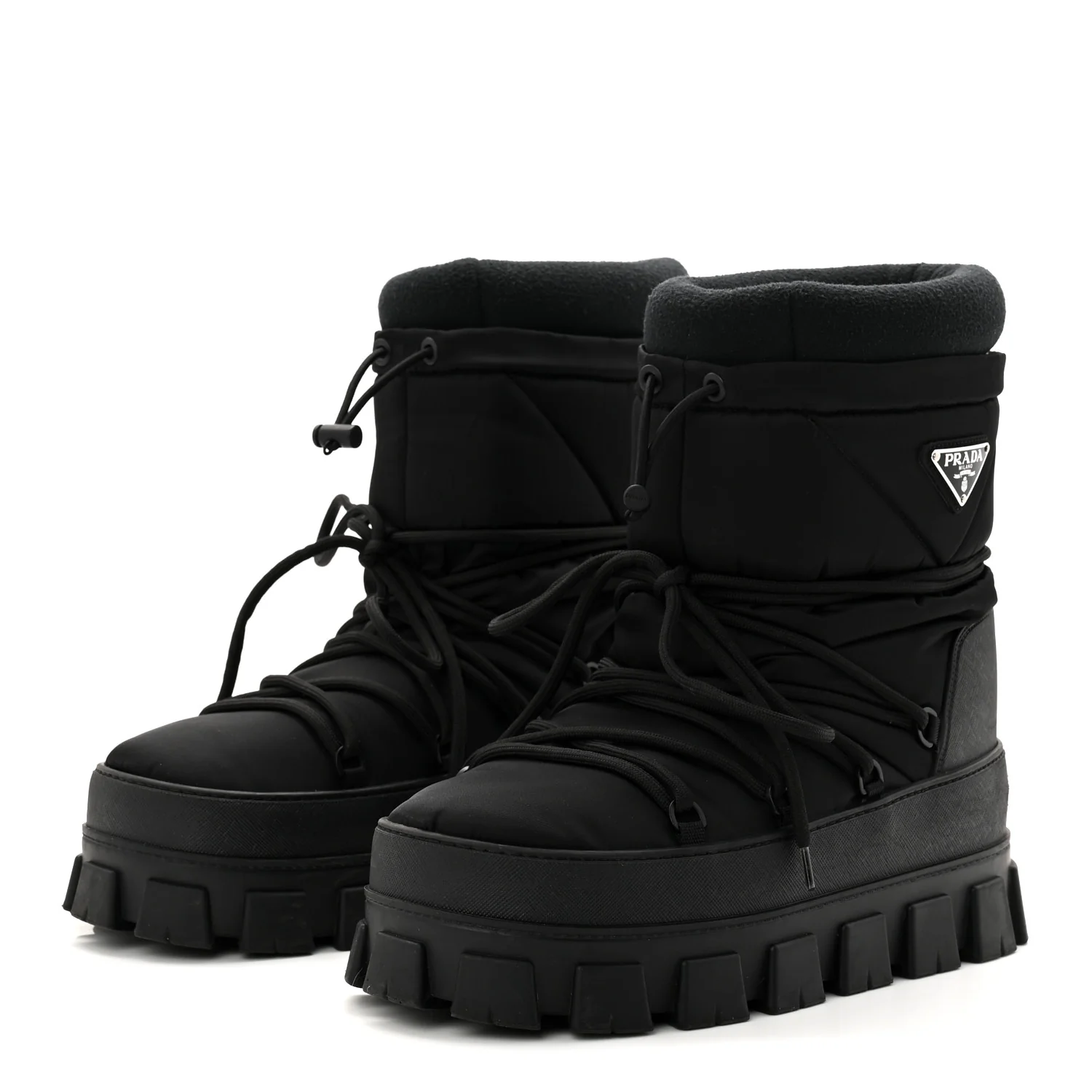 Re-Nylon Triangle Logo Apres Ski Ankle Boots 42 Black - Image 3