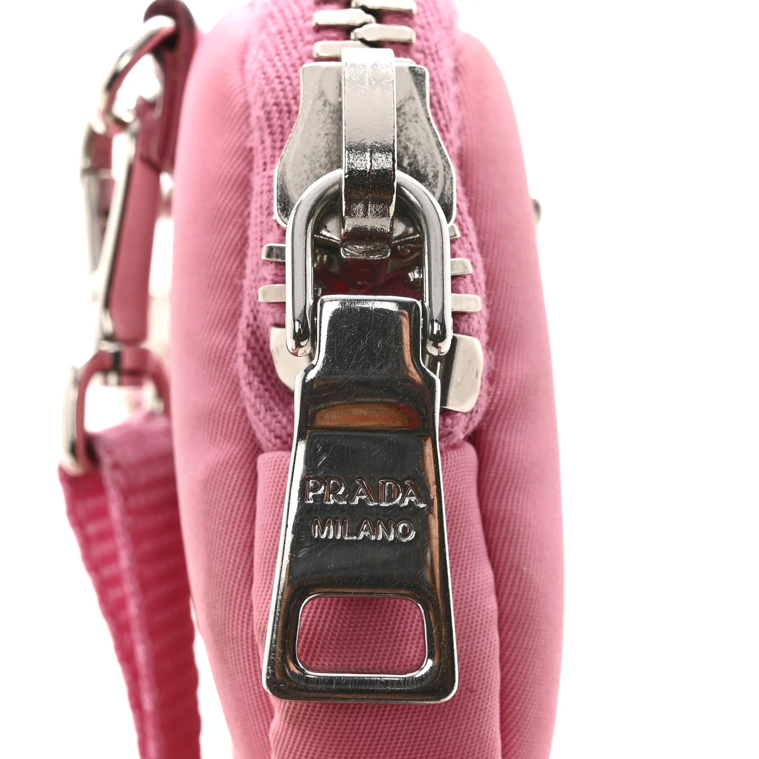 Re-Nylon Triangle Micro Crossbody Pouch Pink - Image 11