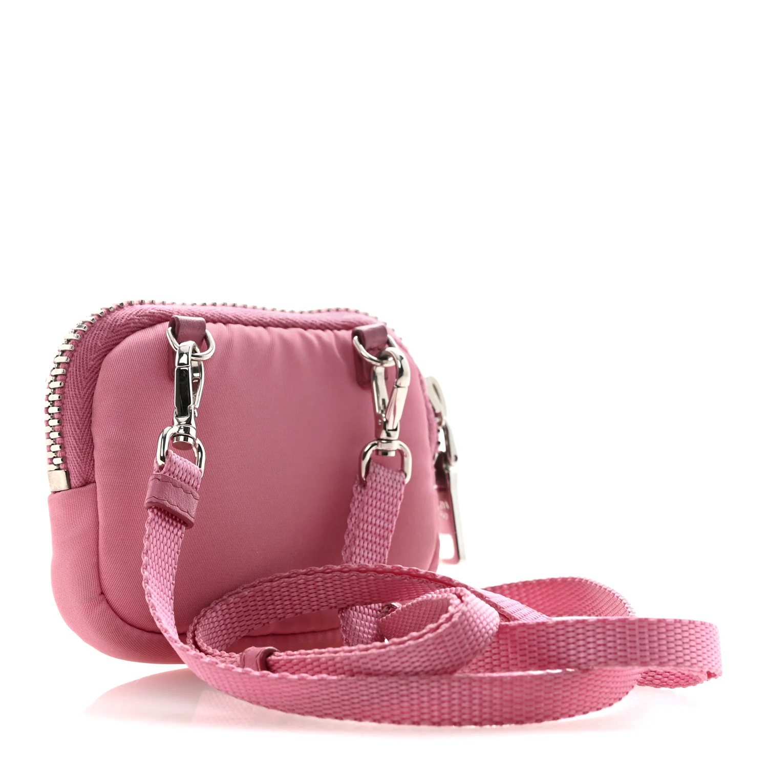 Re-Nylon Triangle Micro Crossbody Pouch Pink - Image 3