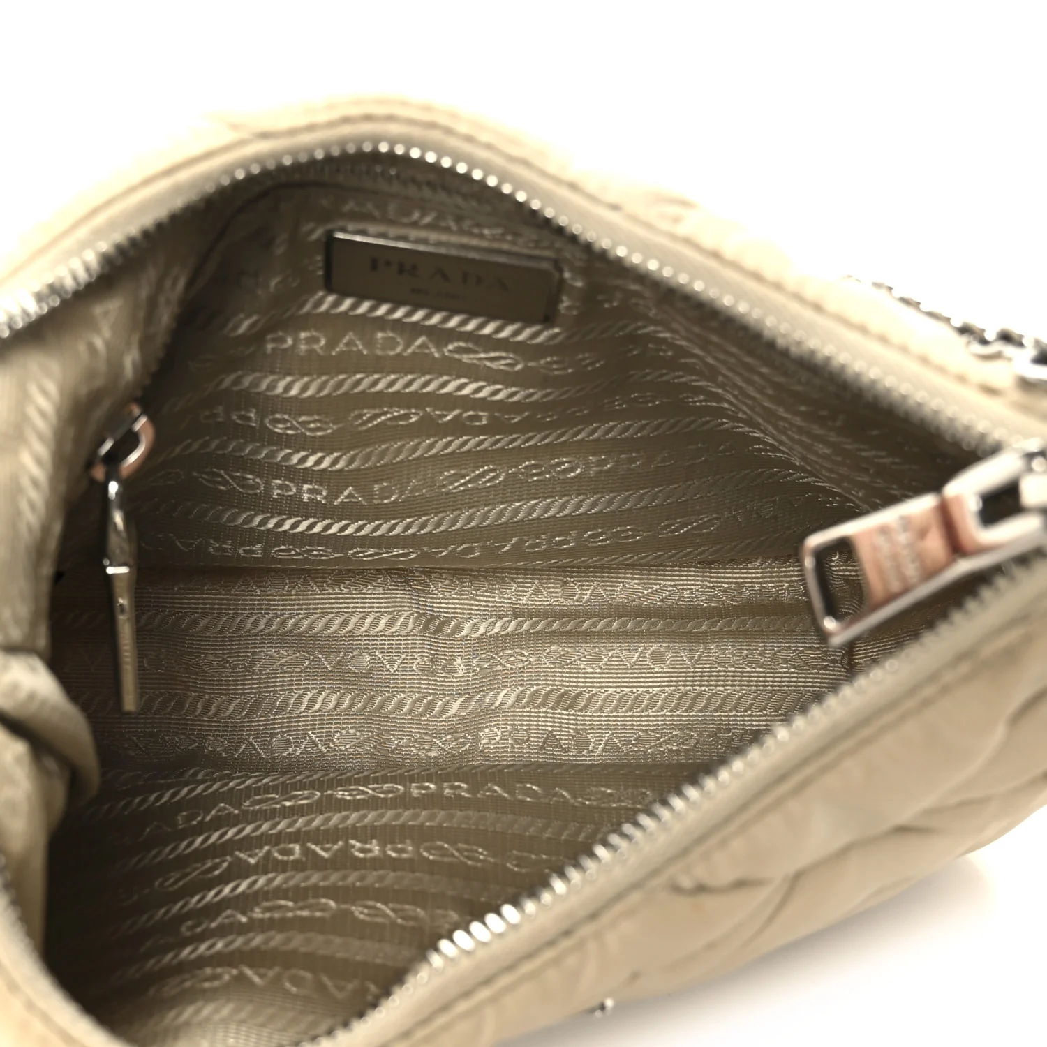 Re-Nylon Triangle Quilted Padded Patchwork System Shoulder Bag Deserto - Image 5