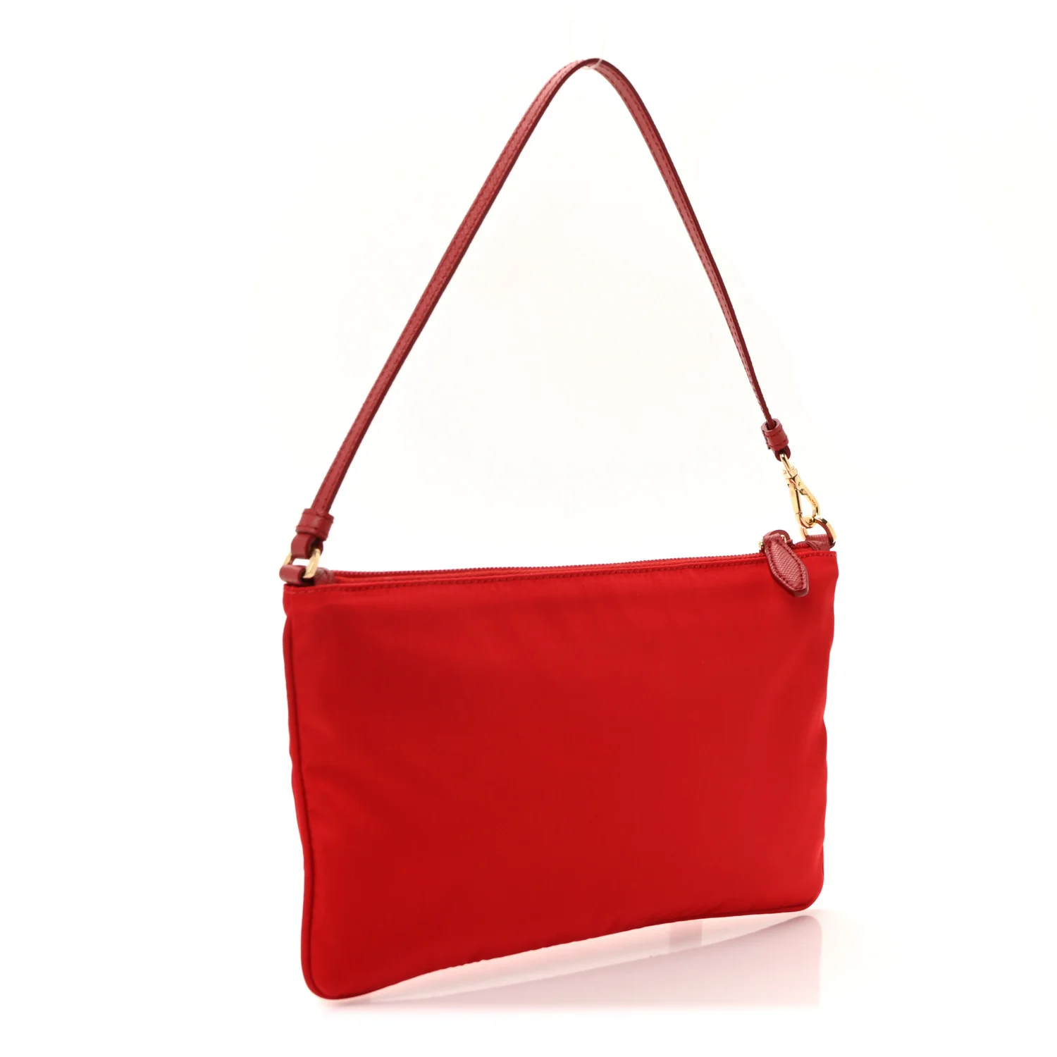 Re-Nylon Vela Saffiano Mini Pochette Bag Rosso - Image 3