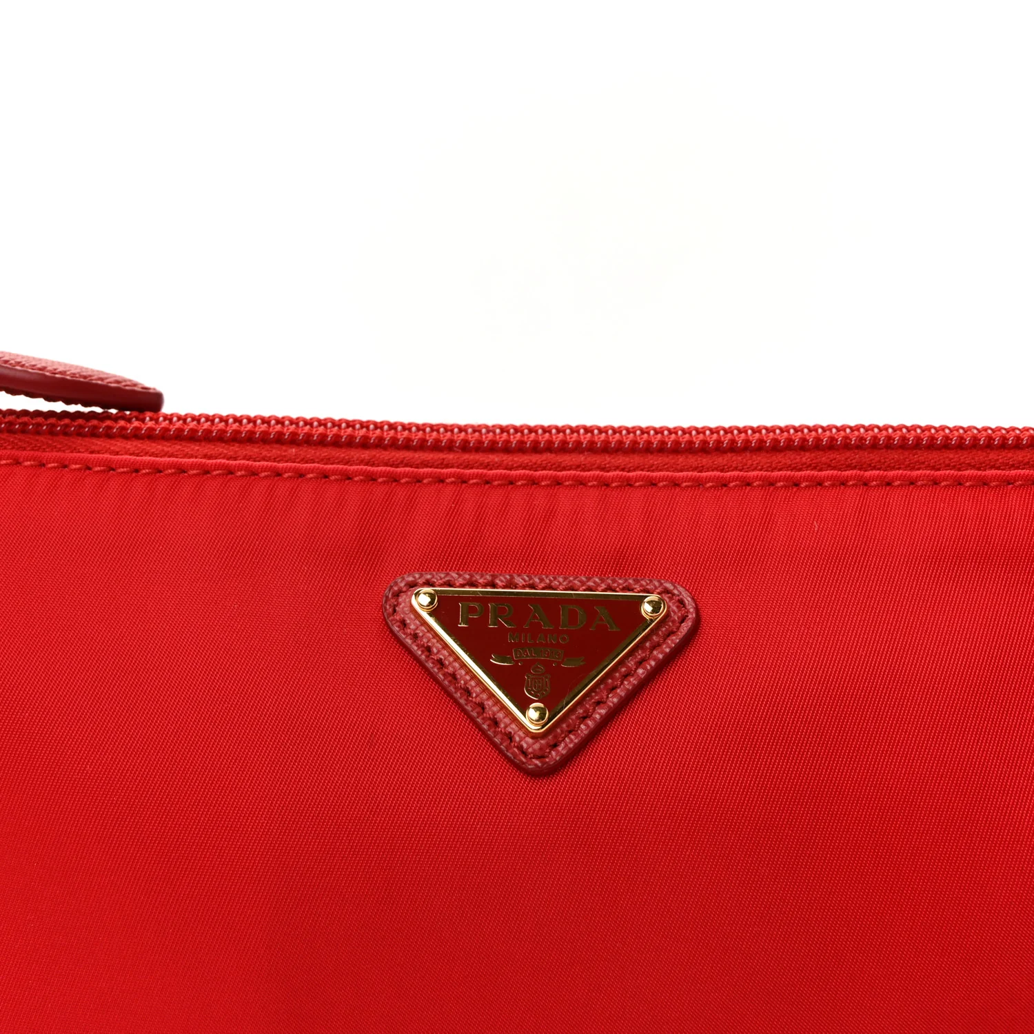 Re-Nylon Vela Saffiano Mini Pochette Bag Rosso - Image 7