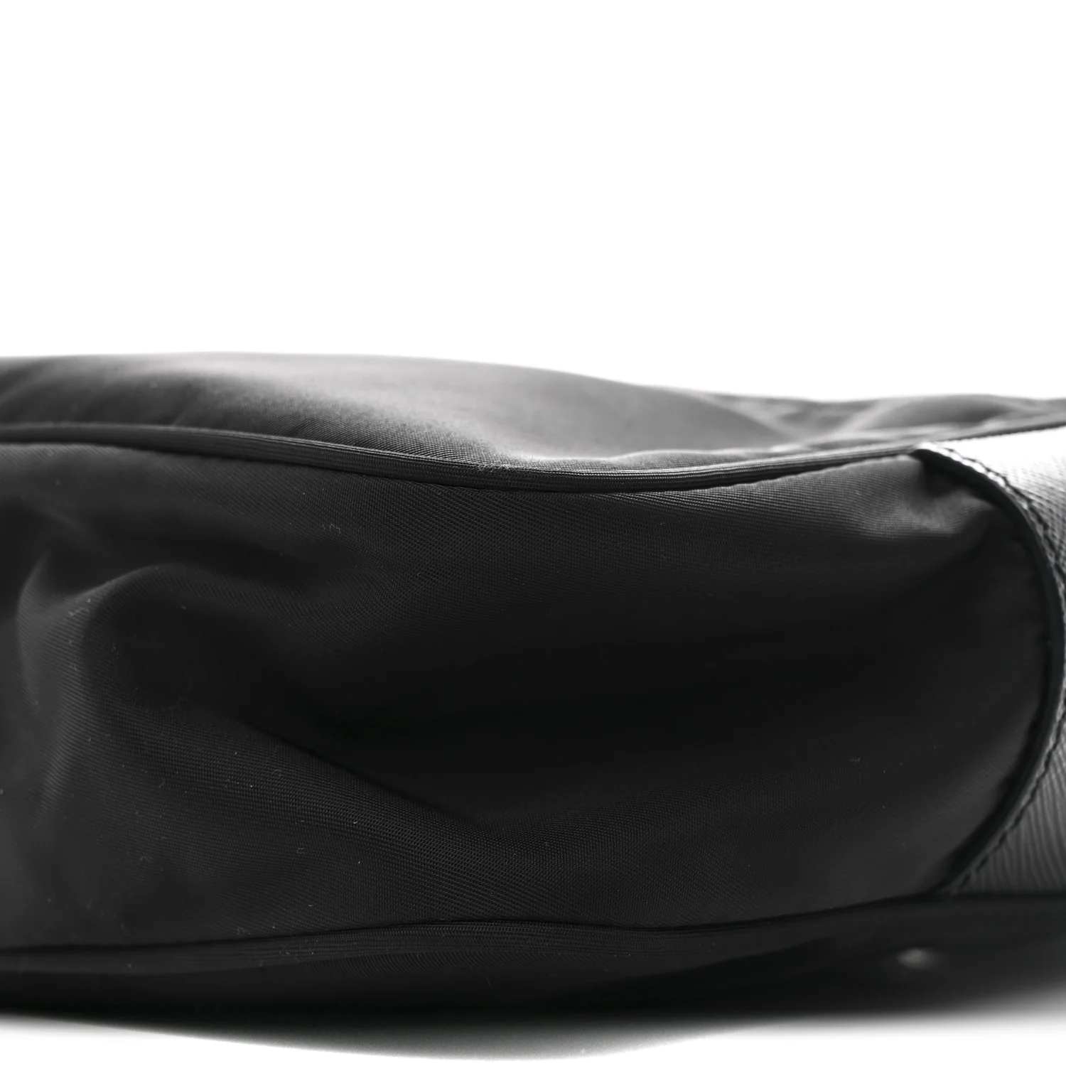 Re-Nylon Vela Saffiano Pocket Double Zip Shoulder Bag Black - Image 10