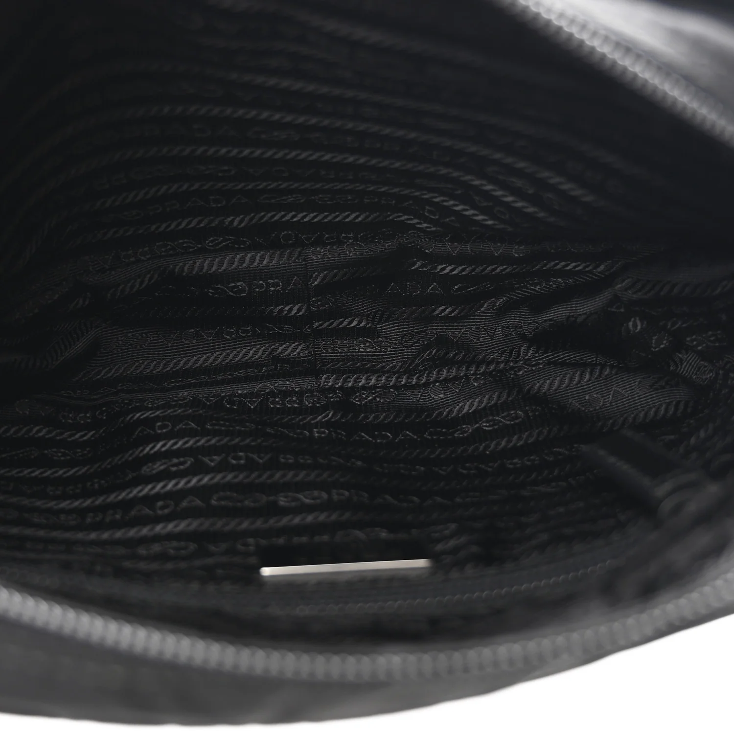 Re-Nylon Vela Saffiano Pocket Double Zip Shoulder Bag Black - Image 5