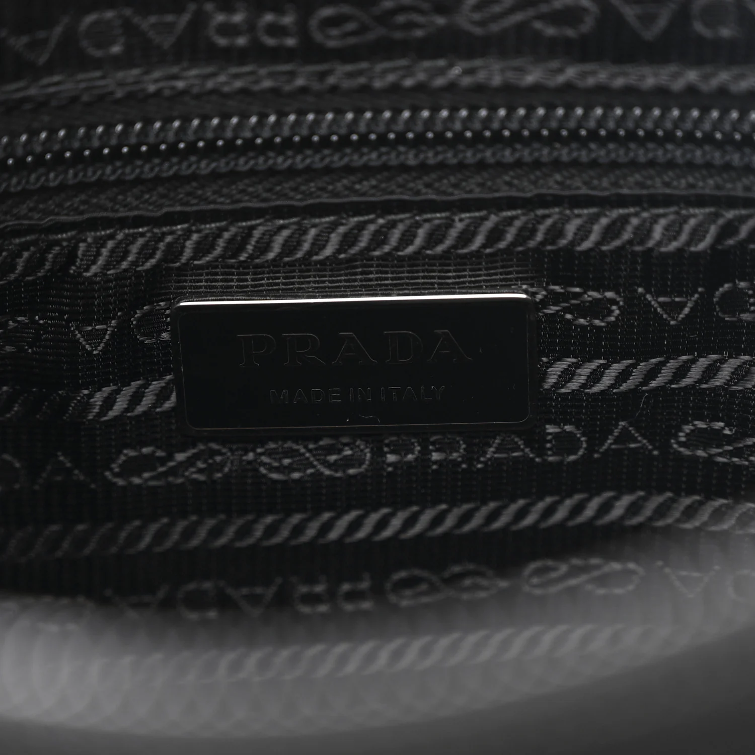 Re-Nylon Vela Saffiano Pocket Double Zip Shoulder Bag Black - Image 6