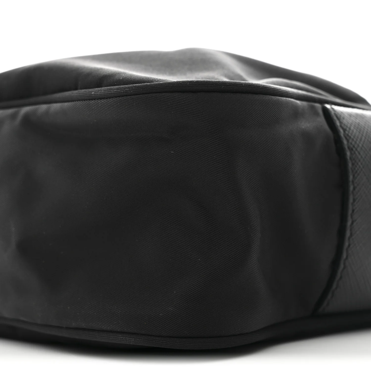 Re-Nylon Vela Saffiano Pocket Double Zip Shoulder Bag Black - Image 10