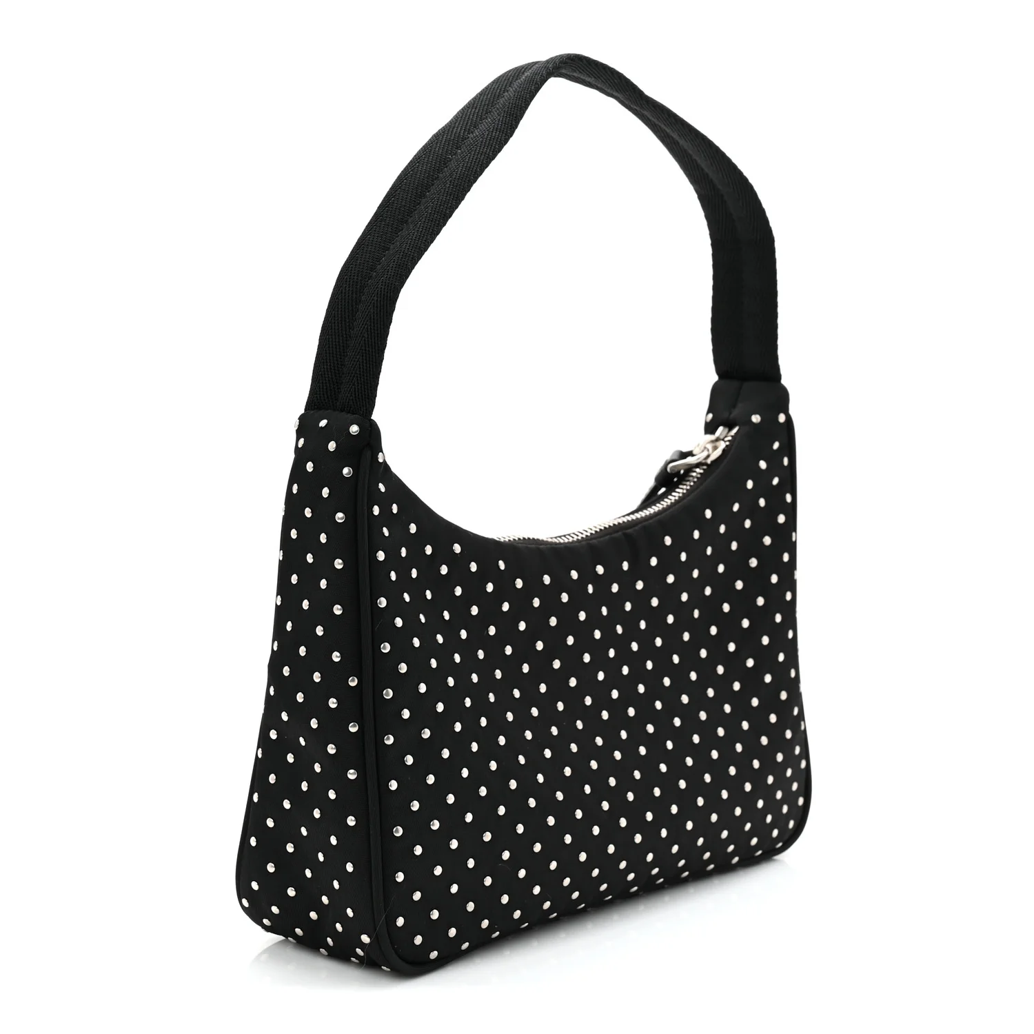 Re-Nylon Vela Studs Mini Re-Edition 2000 Bag Black - Image 3