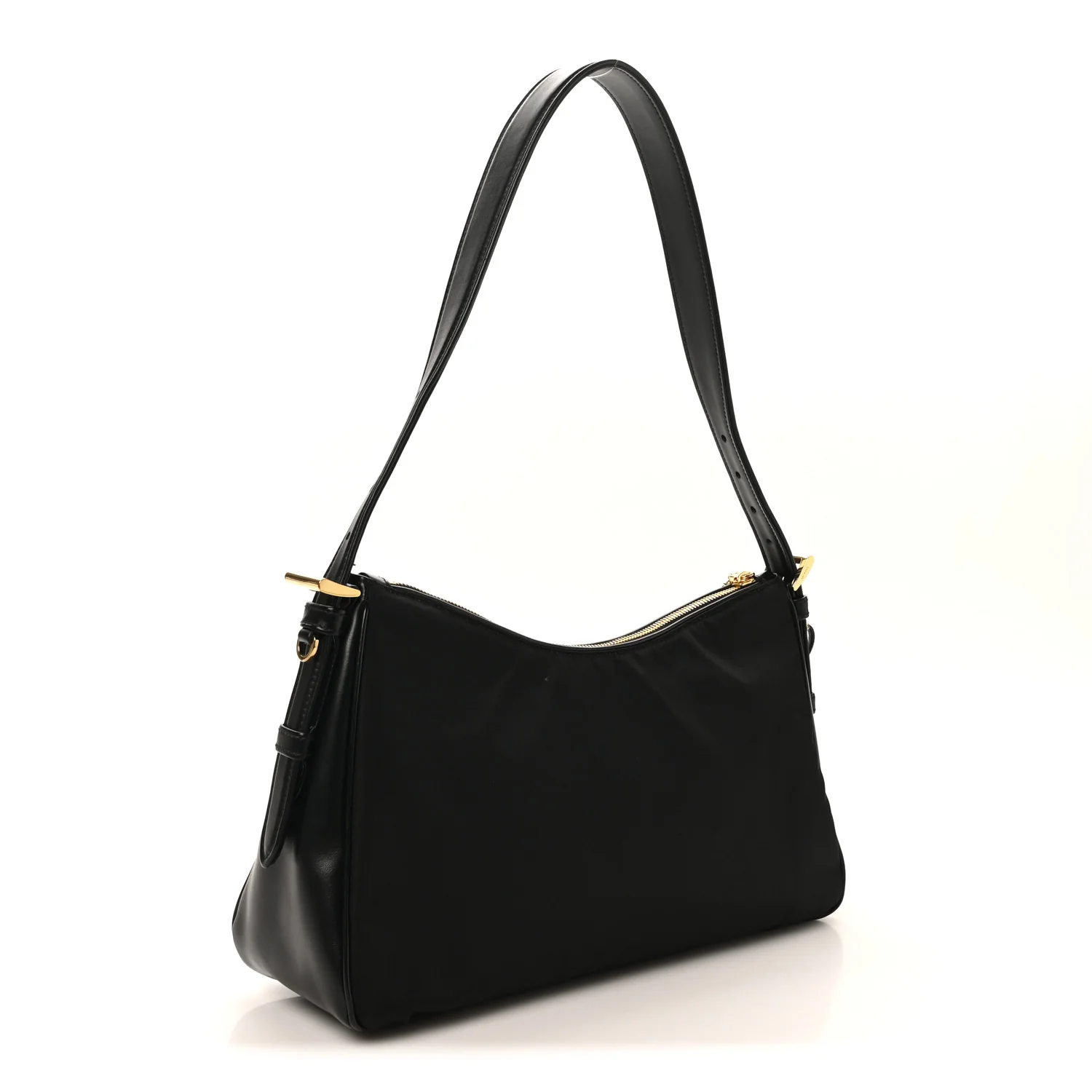 Re-Nylon Vitello Large Aimee Shoulder Bag Black - Image 3