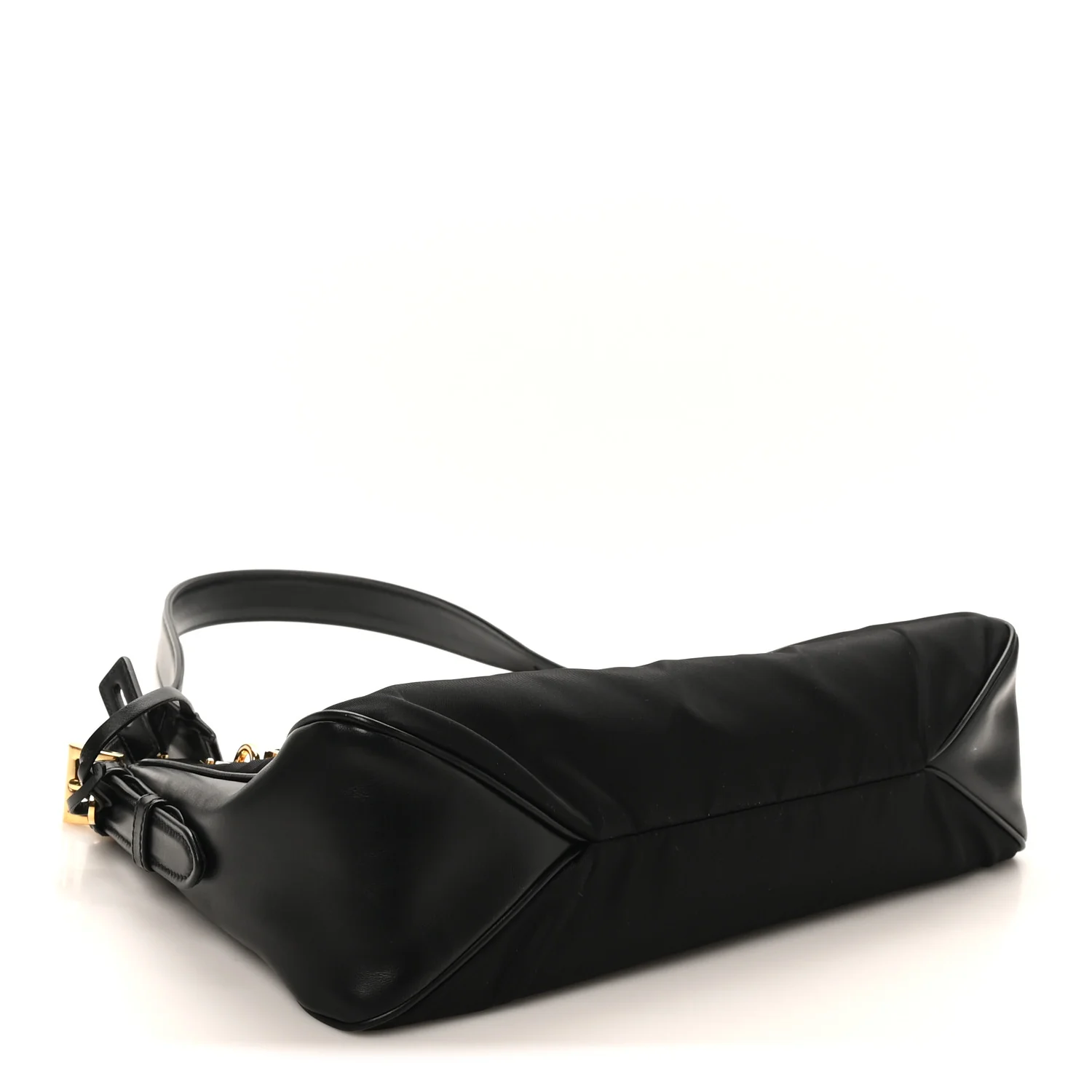 Re-Nylon Vitello Large Aimee Shoulder Bag Black - Image 4