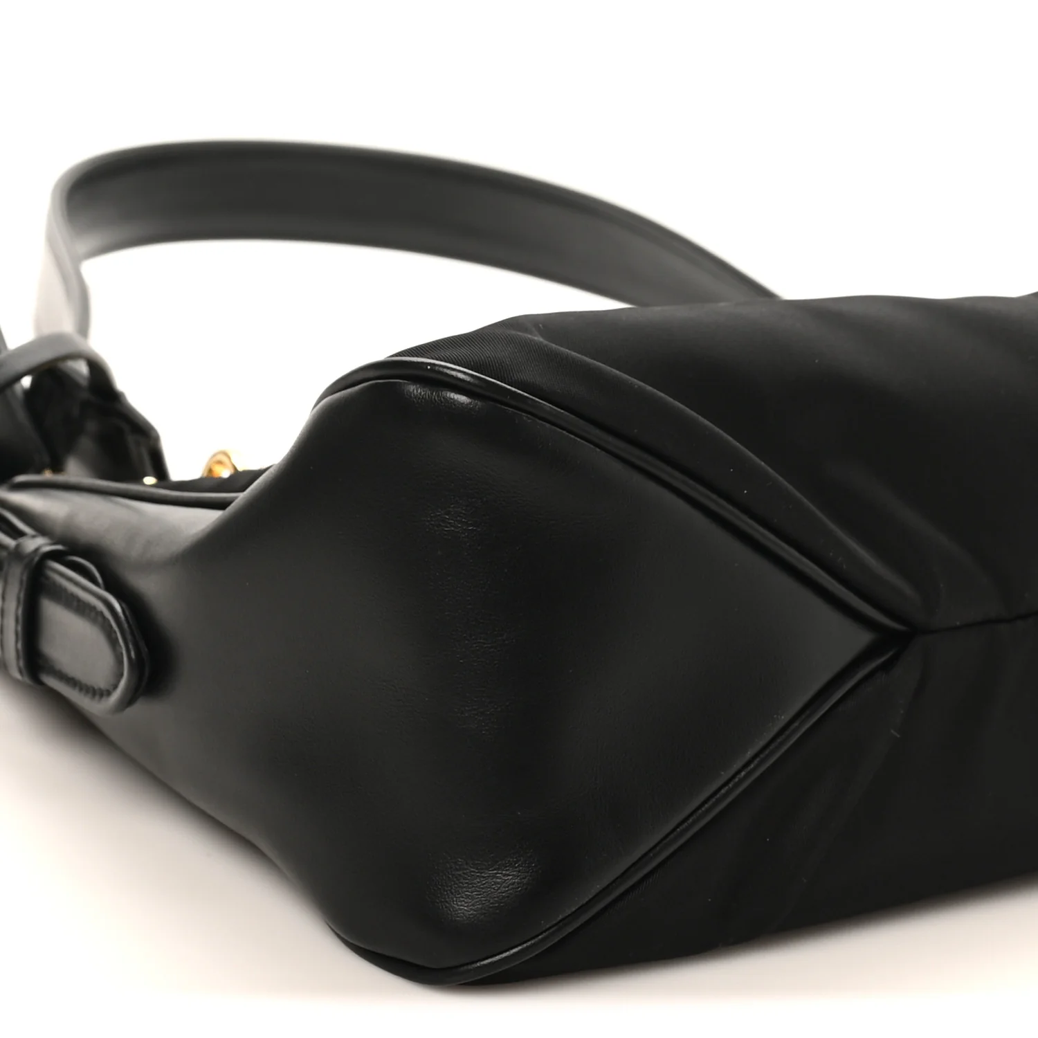 Re-Nylon Vitello Large Aimee Shoulder Bag Black - Image 8