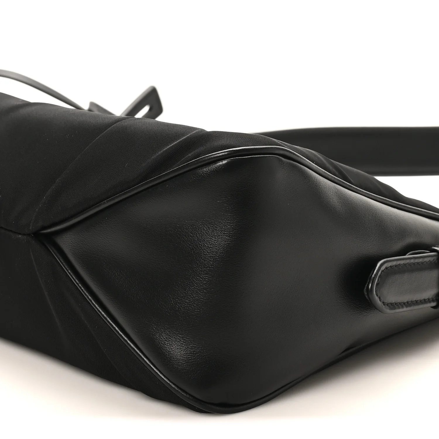 Re-Nylon Vitello Large Aimee Shoulder Bag Black - Image 9