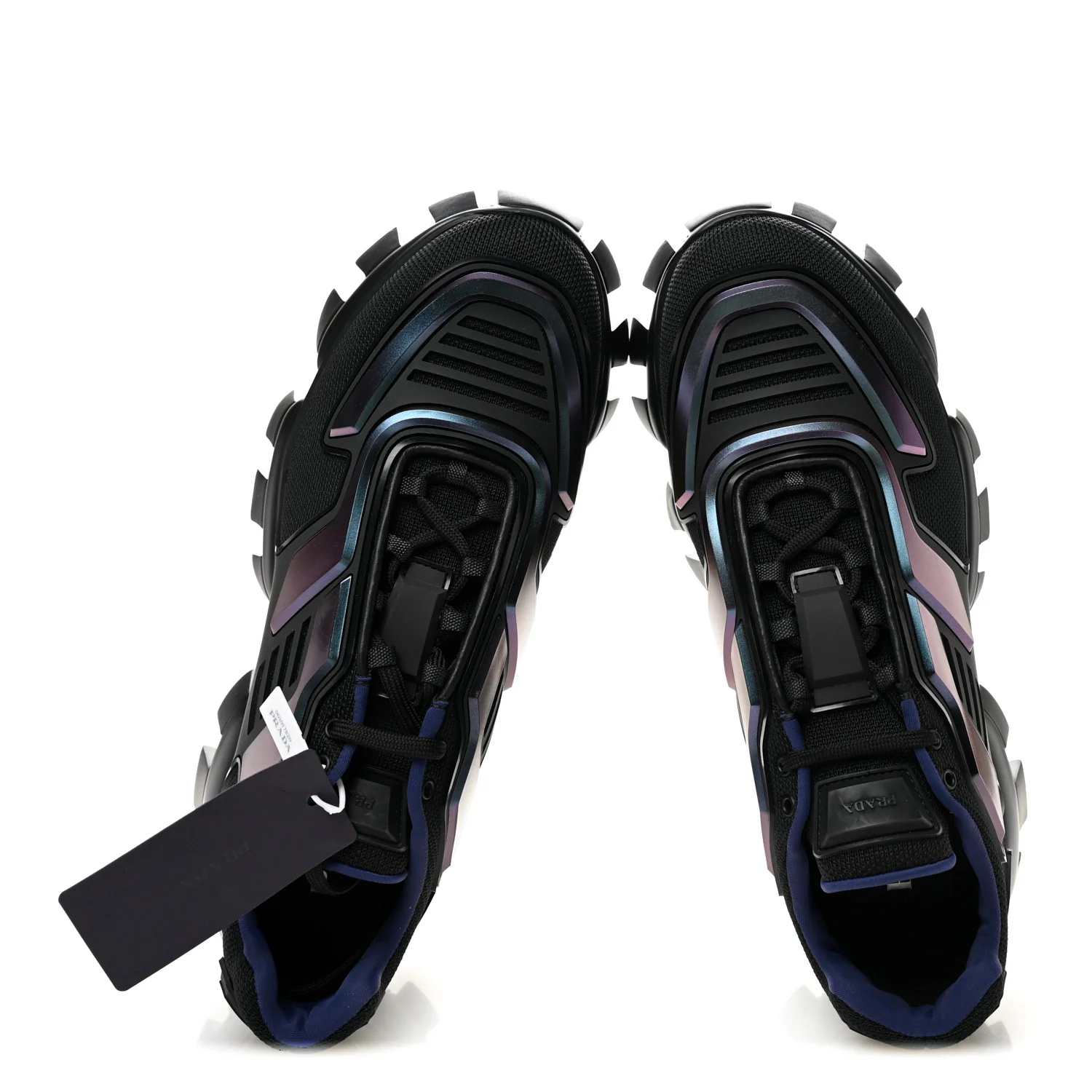 Rubber Knit Fabric Iridescent Mens Cloudbust Thunder Sneakers 10.5 Black - Image 2