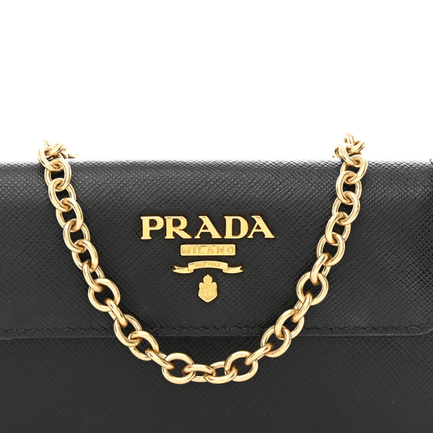 Saffiano Chain Wallet Black - Image 8