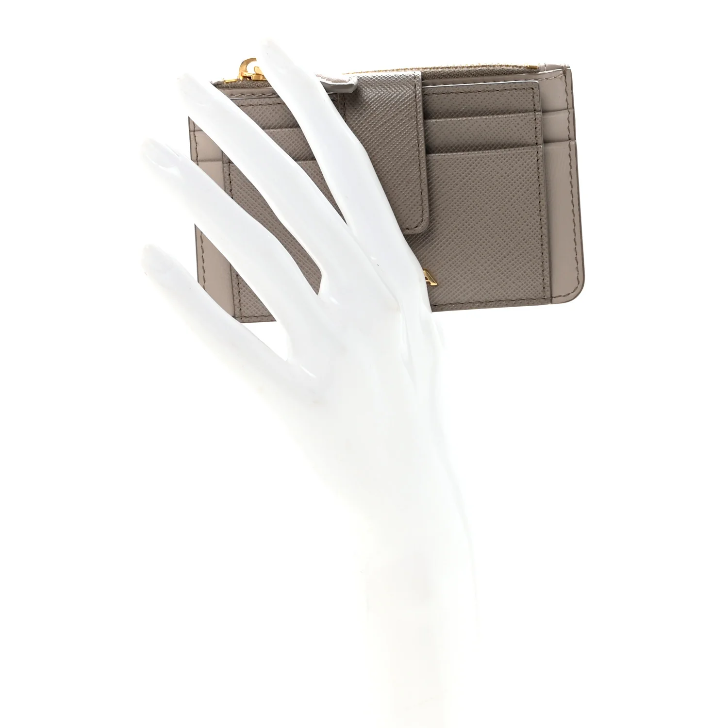 Saffiano City Calf Coin Case Card Holder Argilla Pomice - Image 2