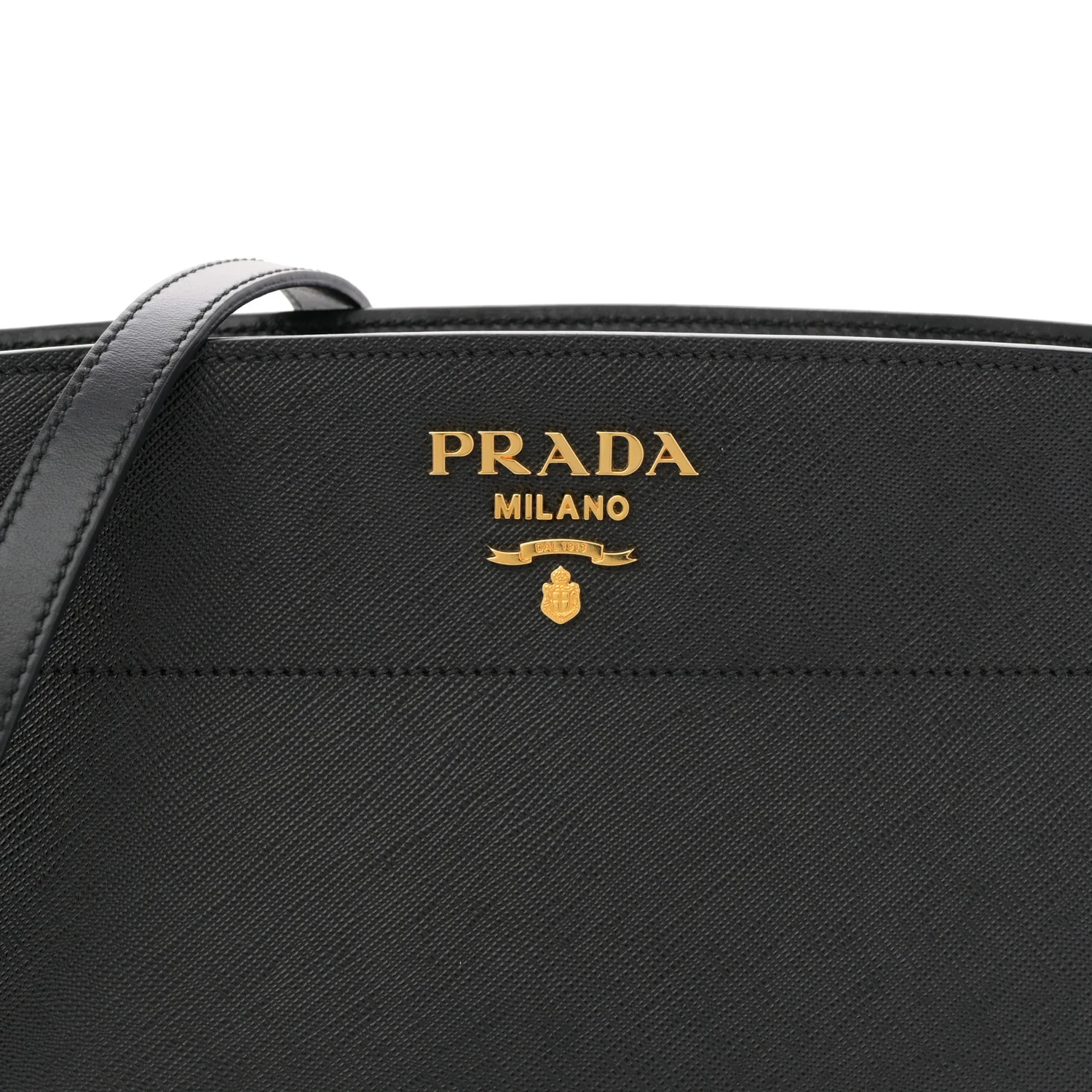 Saffiano City Calfskin Esplanade Crossbody Bag Black - Image 7