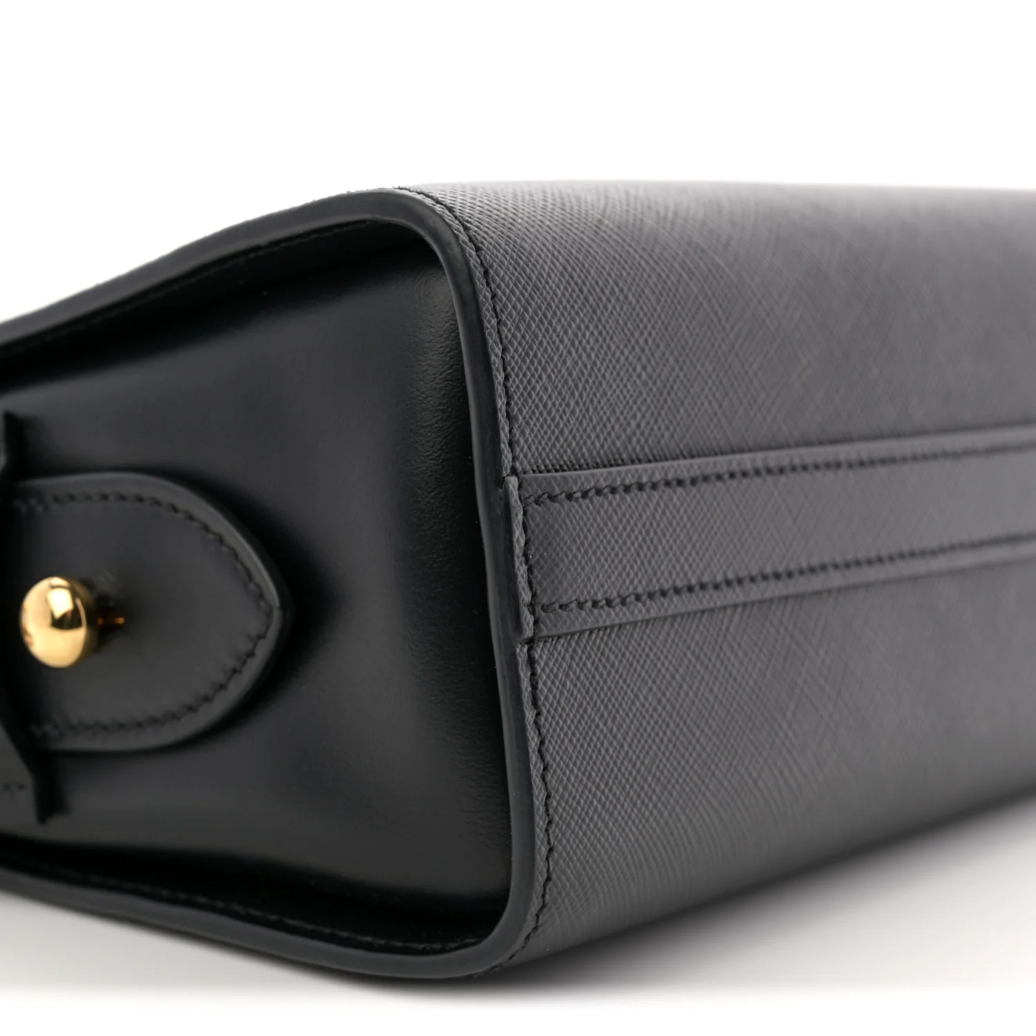 Saffiano City Calfskin Esplanade Crossbody Bag Black - Image 8